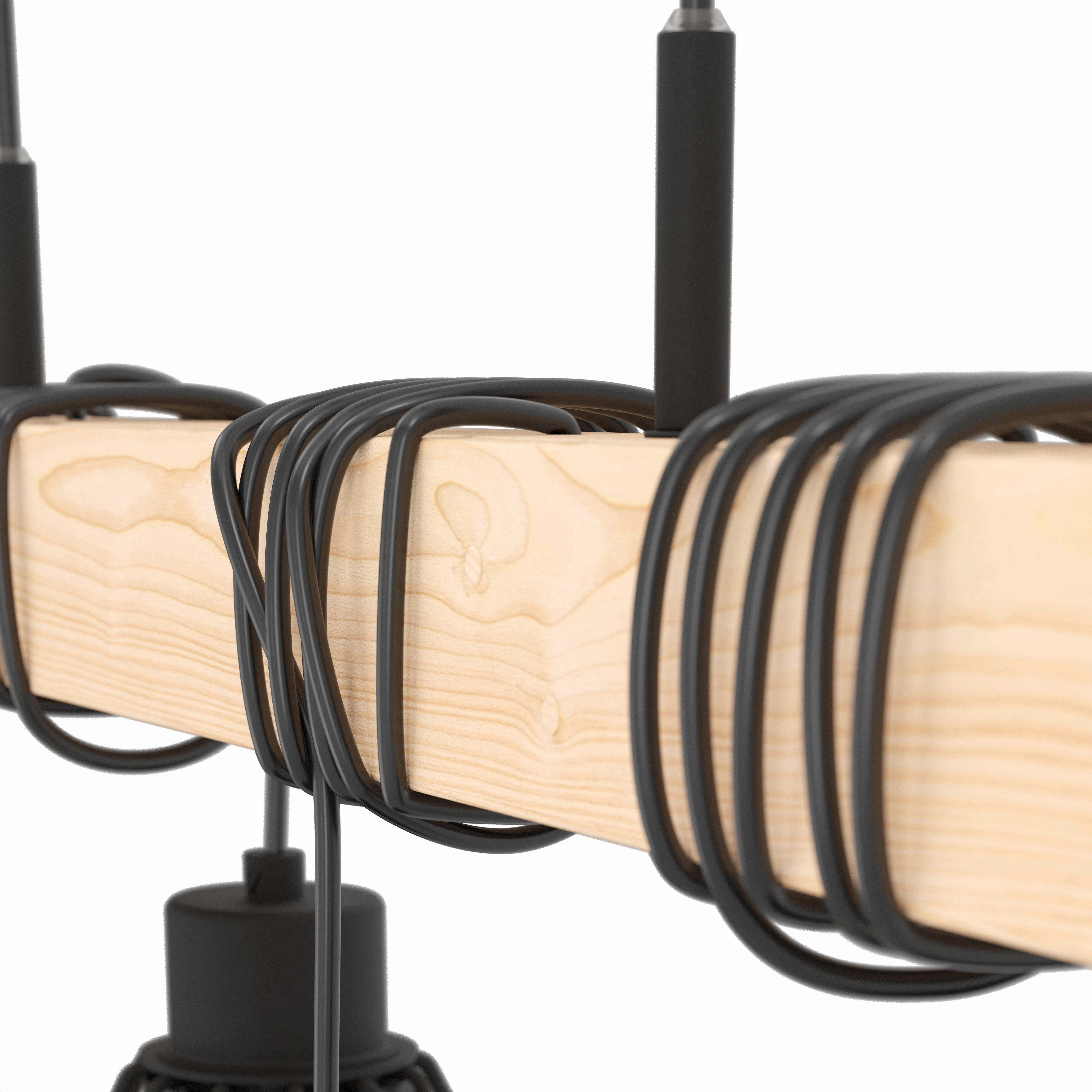Eglo Townshend 5 Wooden Adjustable 4 Light Bar Ceiling Pendant