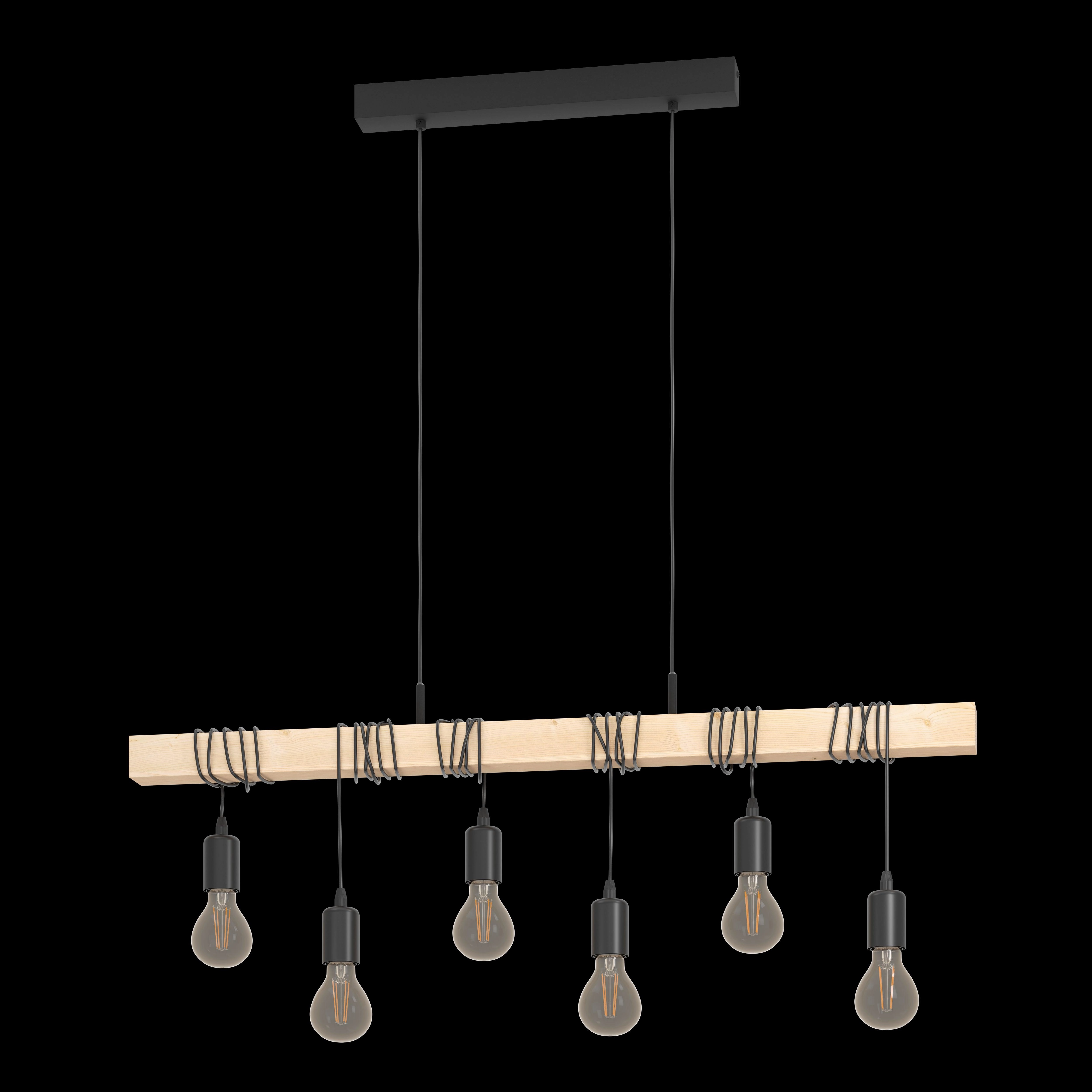 Eglo Townshend 6 Light Wooden Beam Ceiling Pendant