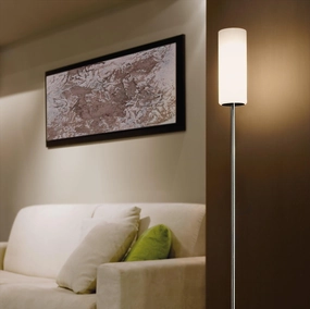 Eglo Troy 3 Nickel Floor Lamp With White Glass Shade creative lampshade design