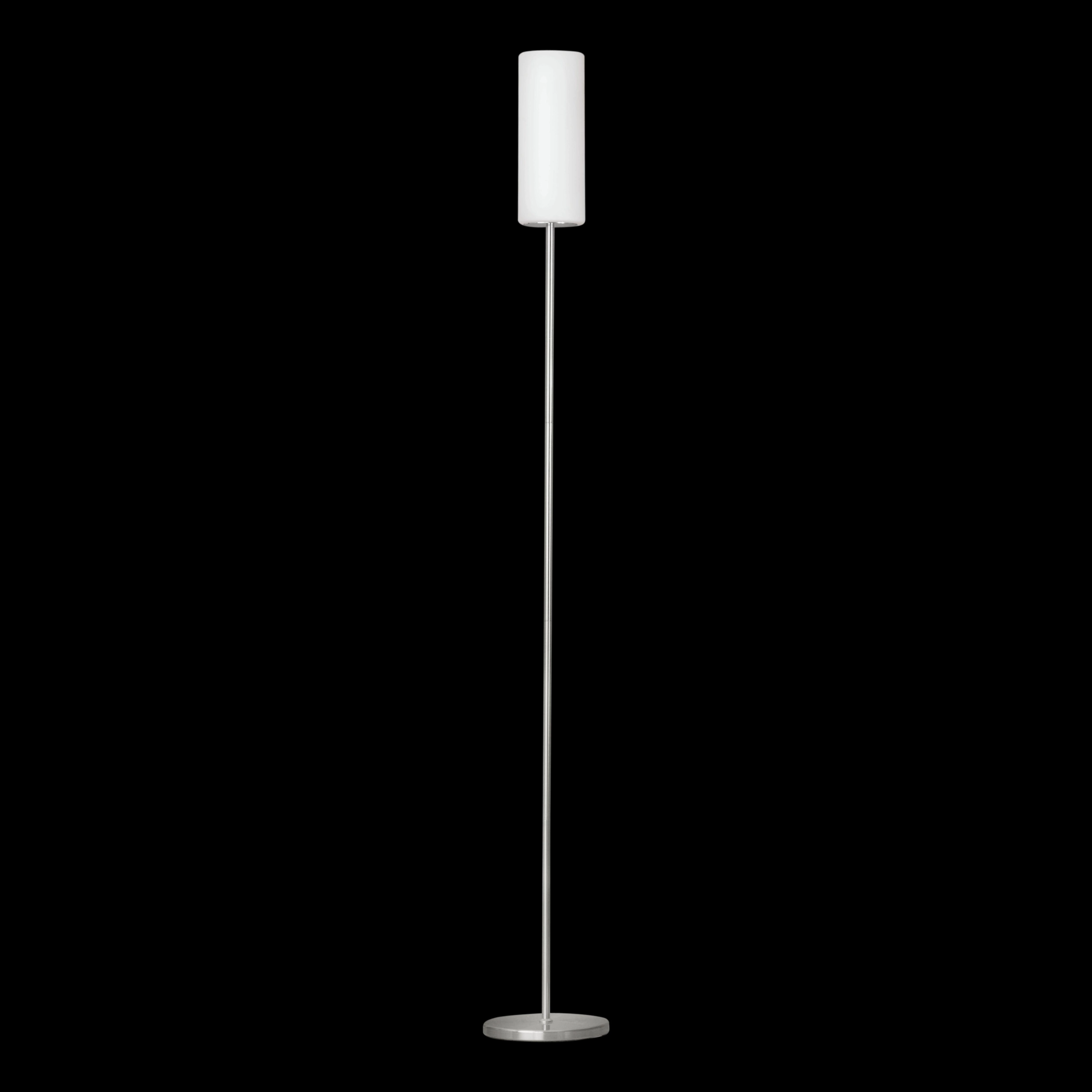 Eglo Troy 3 Nickel Floor Lamp With White Glass Shade