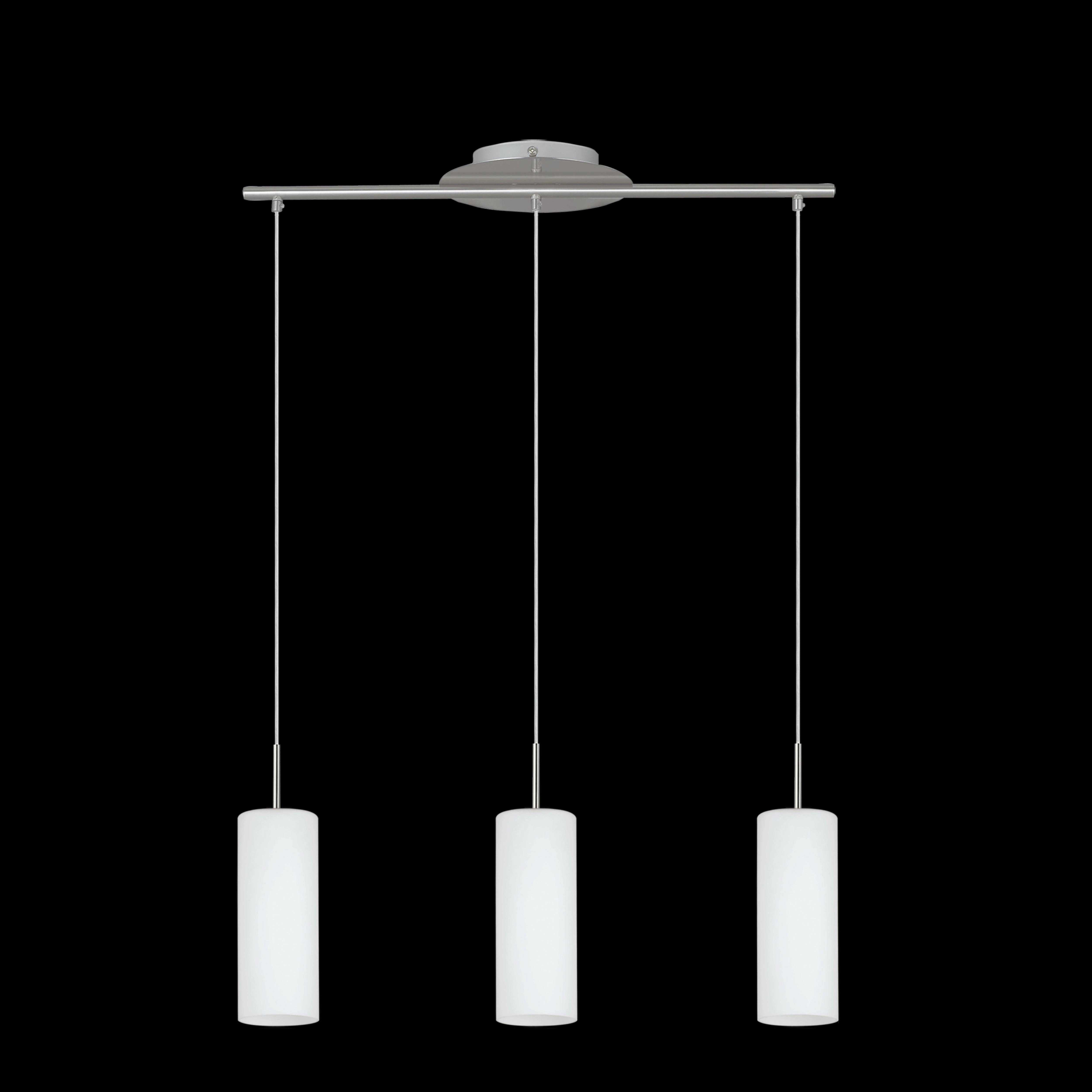 Eglo Troy 3 Three Light White Satin Glass & Nickel Ceiling Pendant