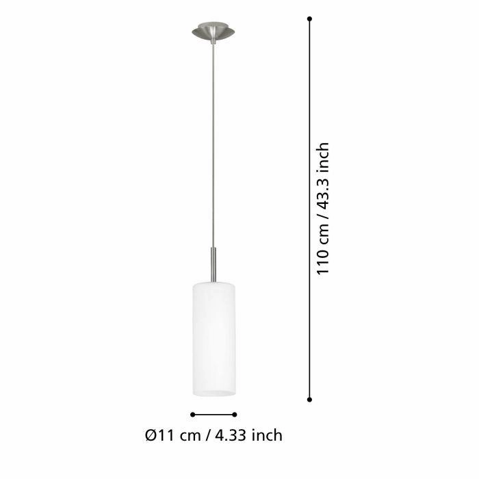 Eglo Troy 3 White Satin Glass & Nickel Ceiling Pendant
