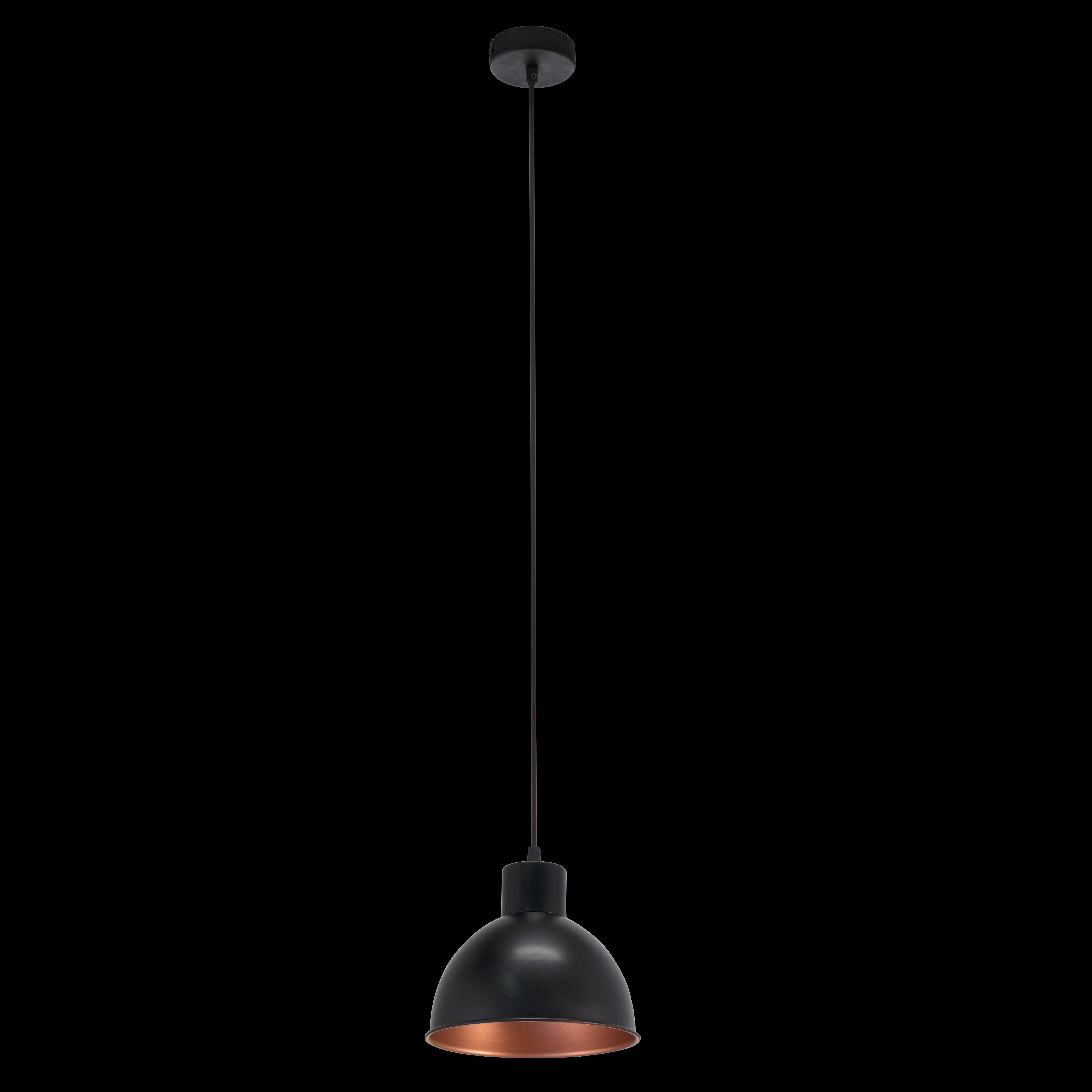Eglo Truro 1 Conical Black & Copper Ceiling Pendant