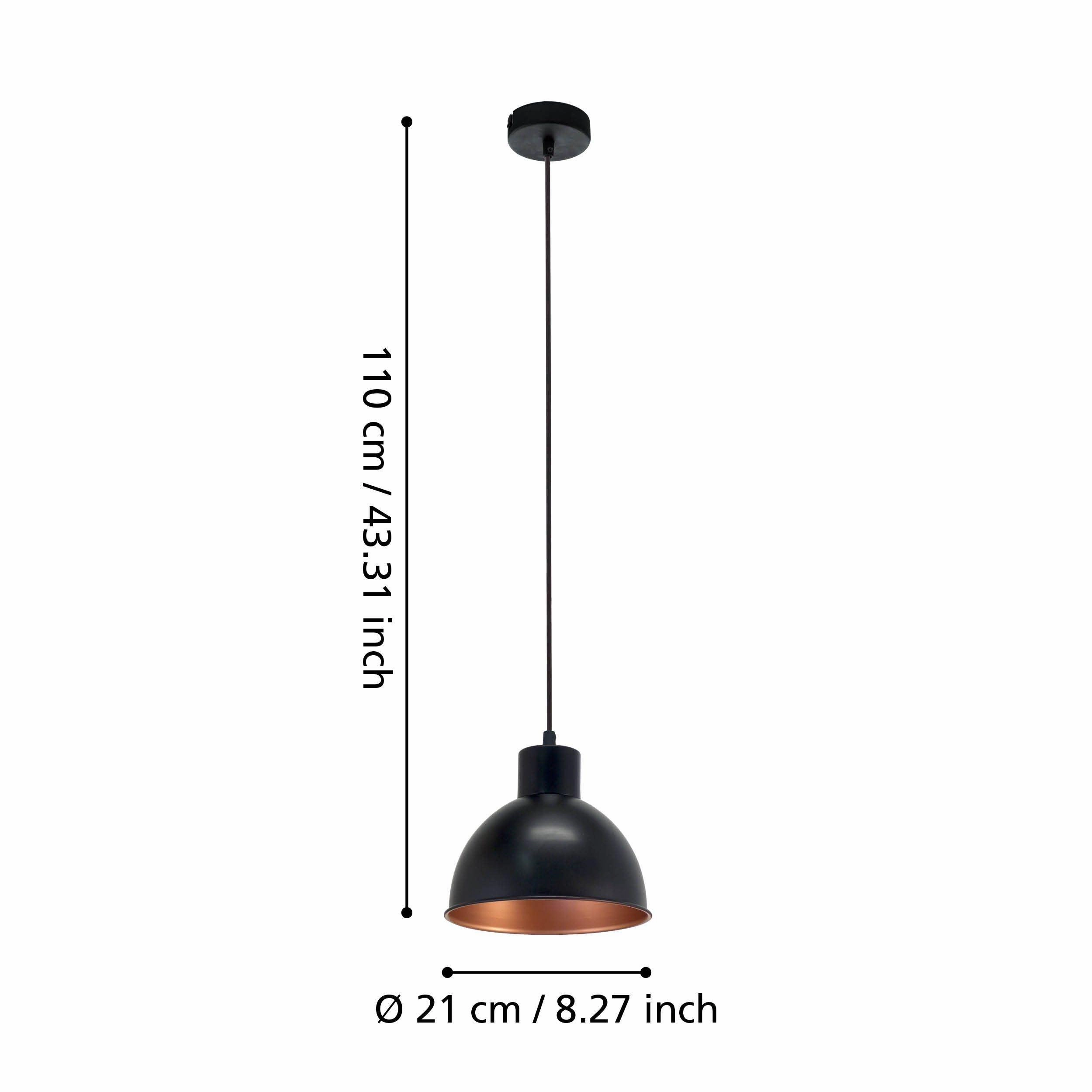 Eglo Truro 1 Conical Black & Copper Ceiling Pendant