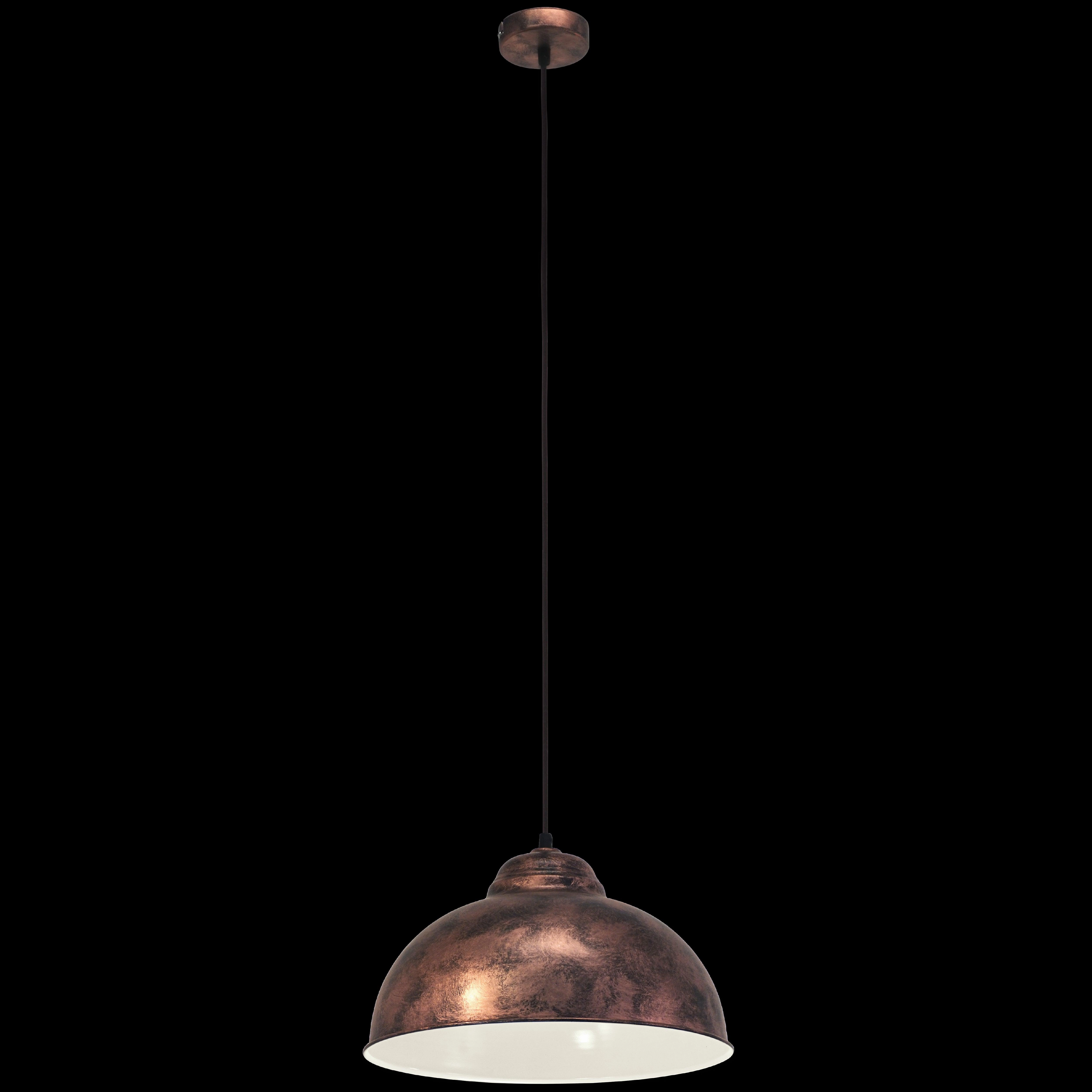Eglo Truro 2 Conical Metal Antique Copper Ceiling Pendant - 37cm