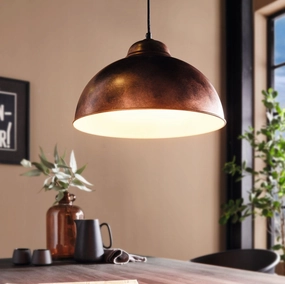 Eglo Truro 2 Conical Metal Antique Copper Ceiling Pendant - 37cm flush mount ceiling fixture