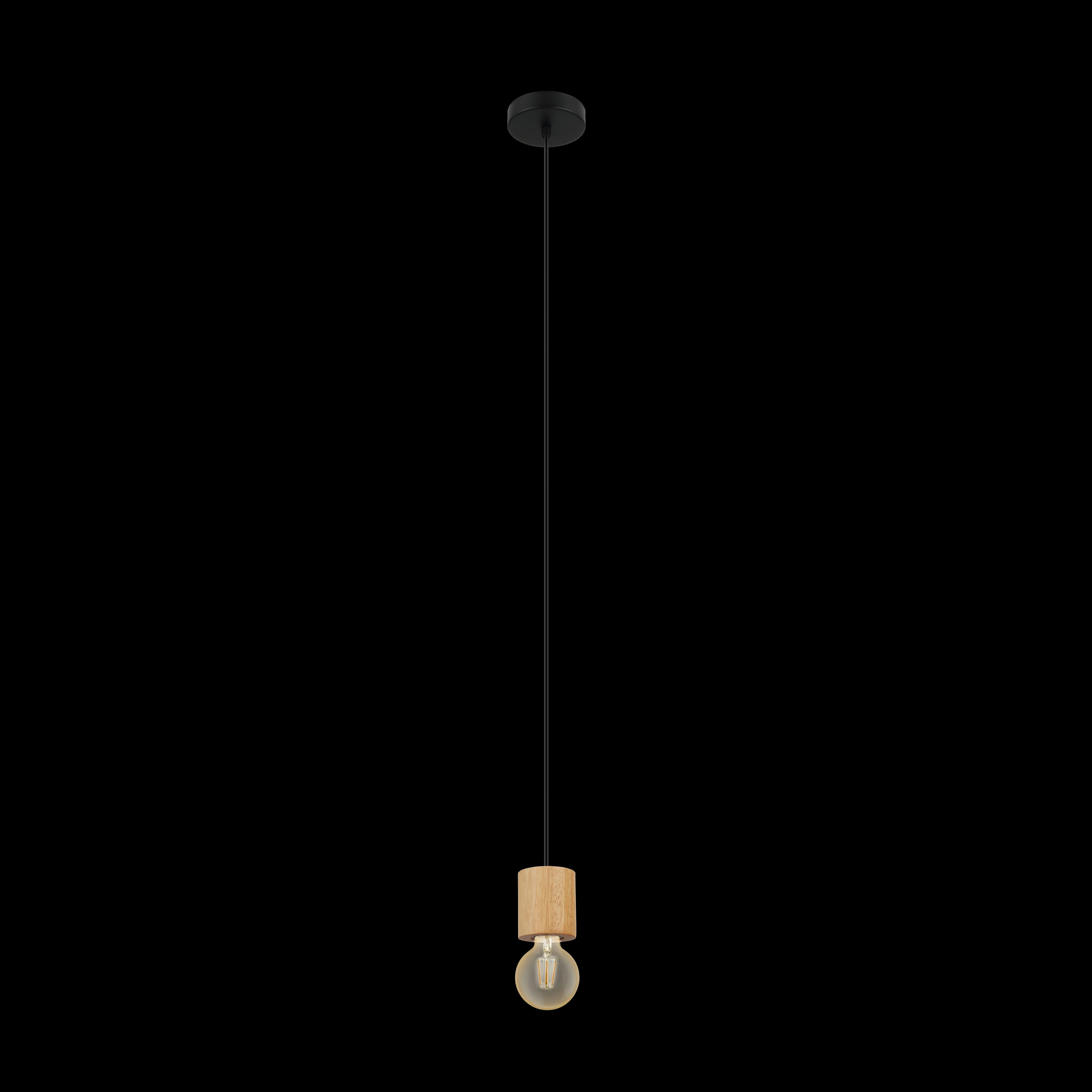 Eglo Turialdo Wood & Black Cable Ceiling Pendant
