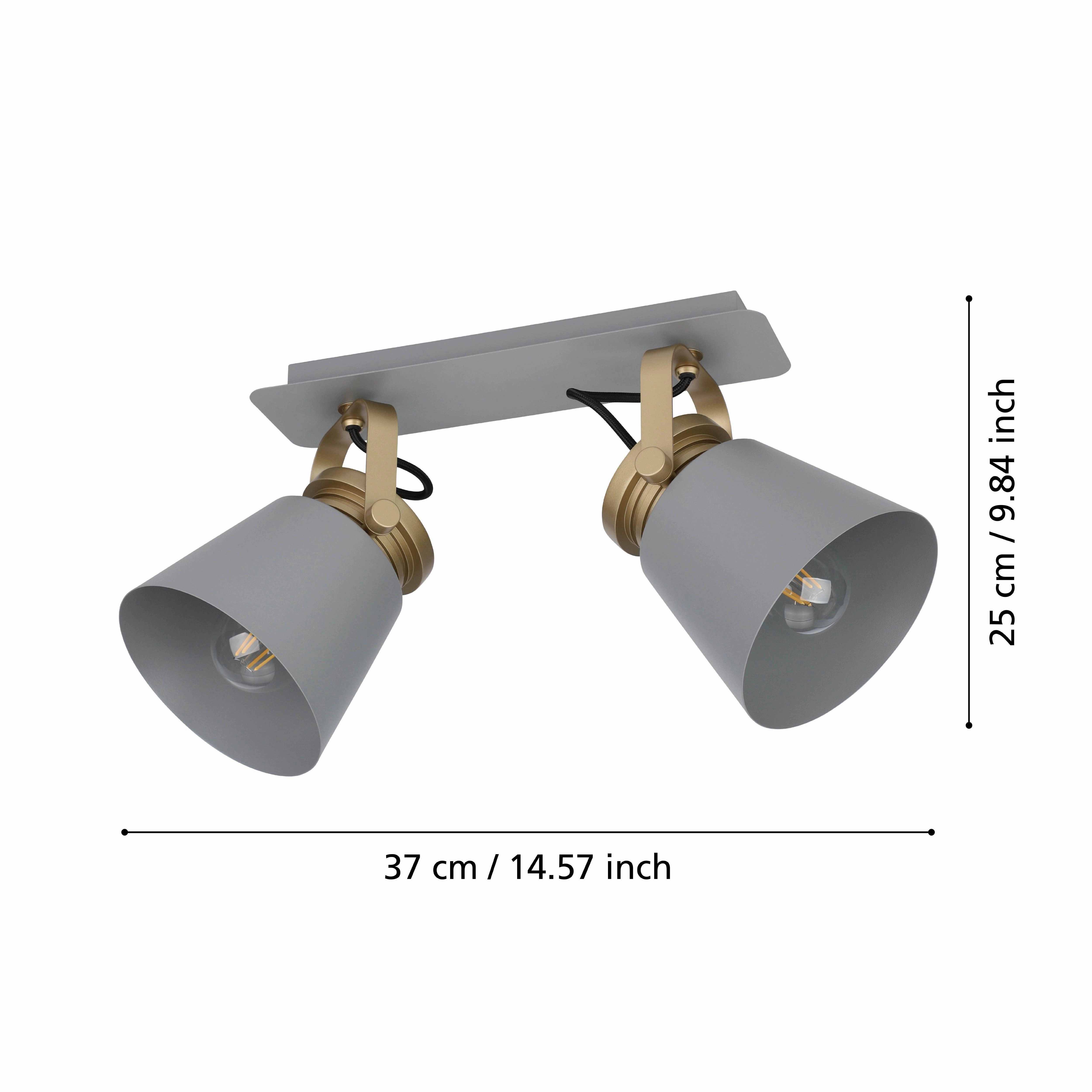 Eglo Twicken Grey & Gold 2 Light Bar Spotlight