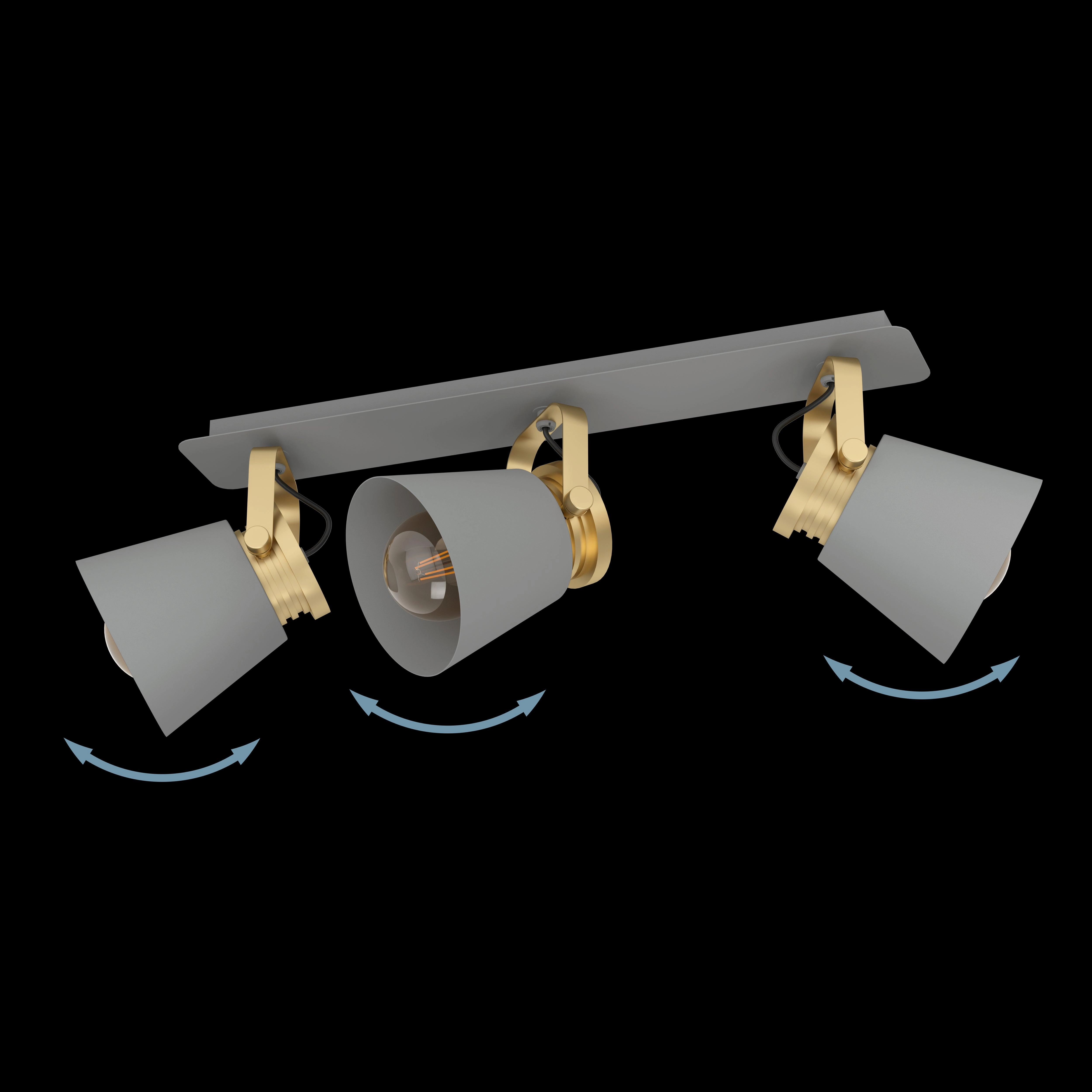 Eglo Twicken Grey & Gold 3 Light Bar Spotlight