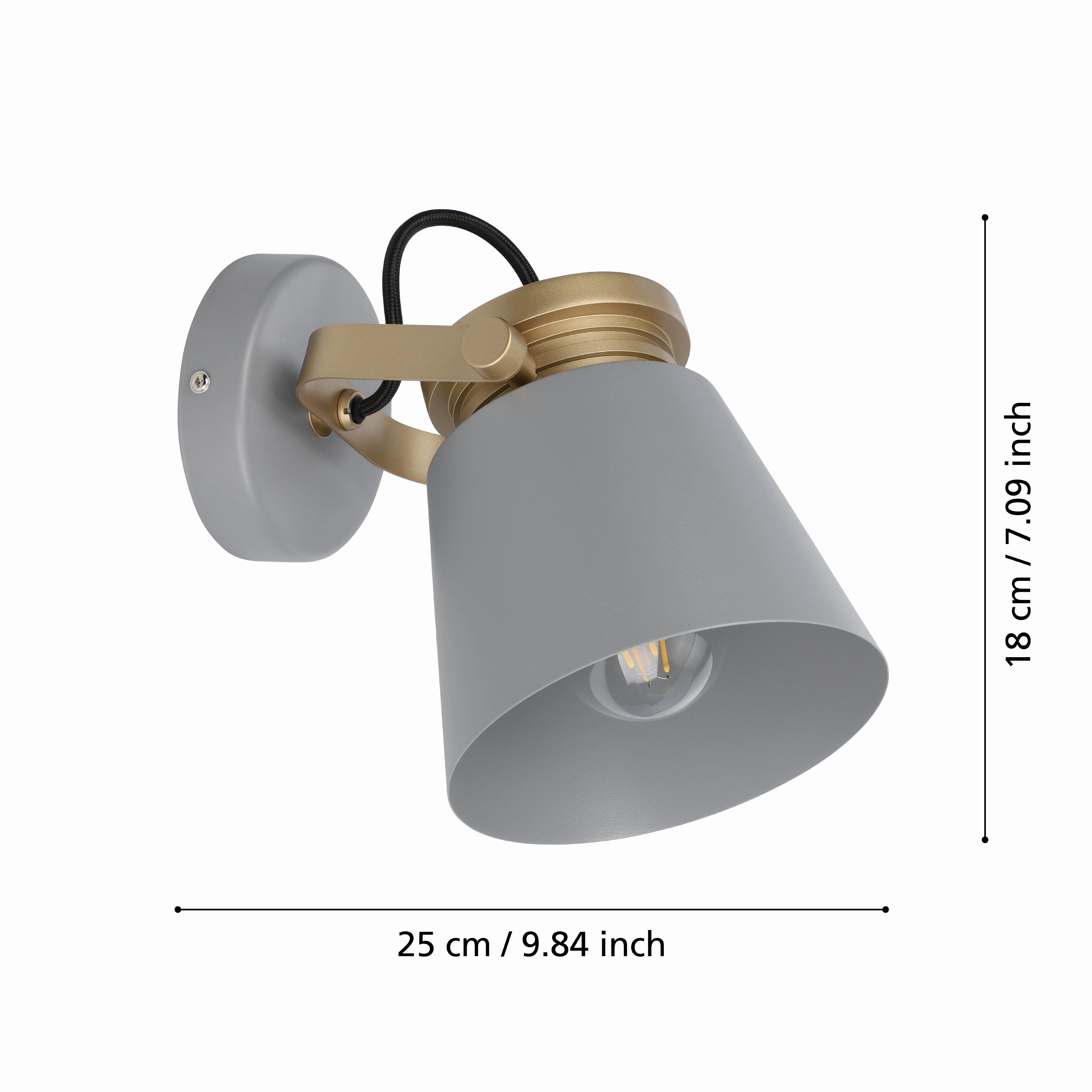 Eglo Twicken Grey & Gold Wall Spotlight