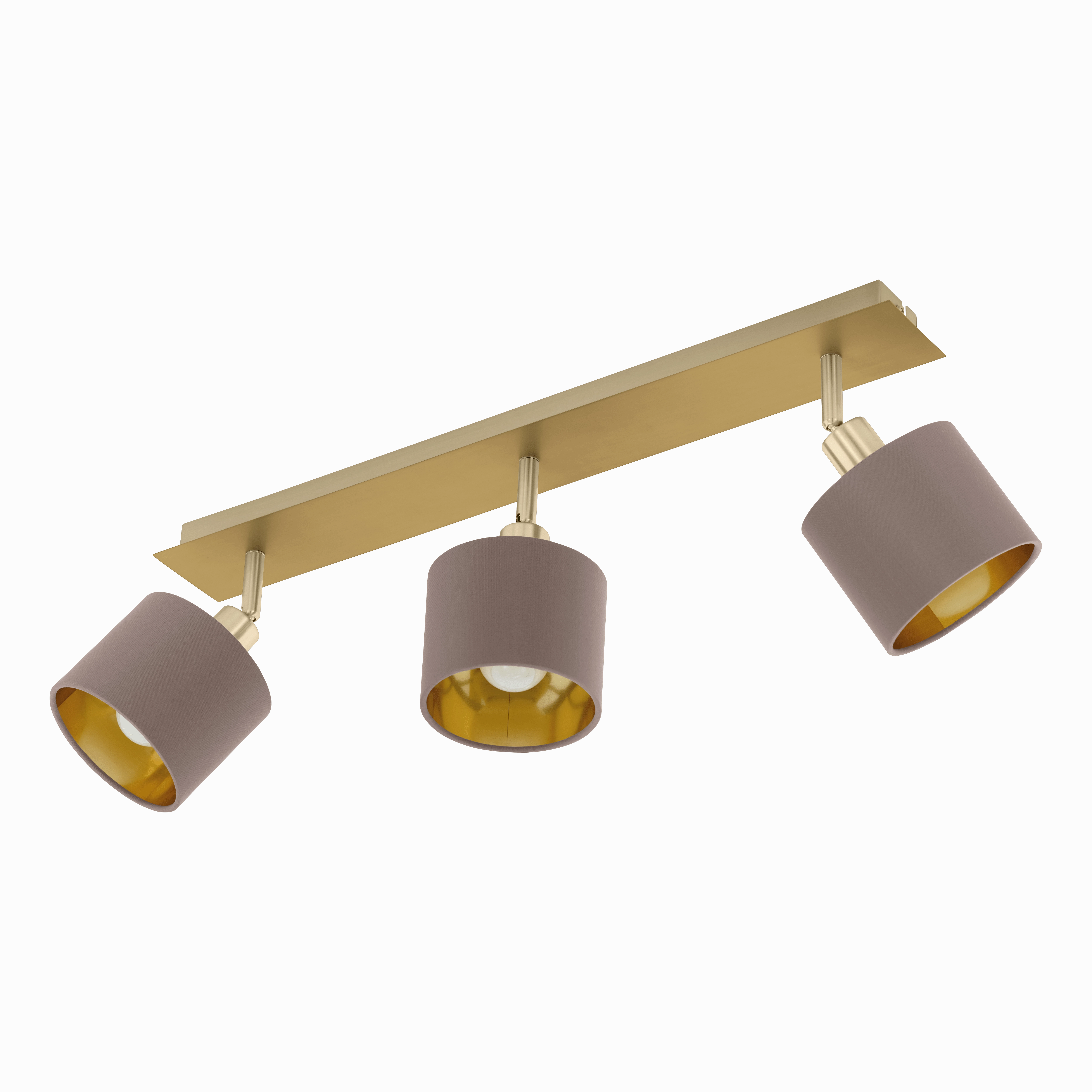 Eglo Valbiano Gold Fabric Shaded 3 Light Bar Spotlight tall arc lamp for living room