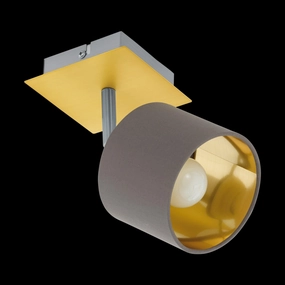 Eglo Valbiano Gold Fabric Shaded Wall Spotlight tall arc lamp for living room