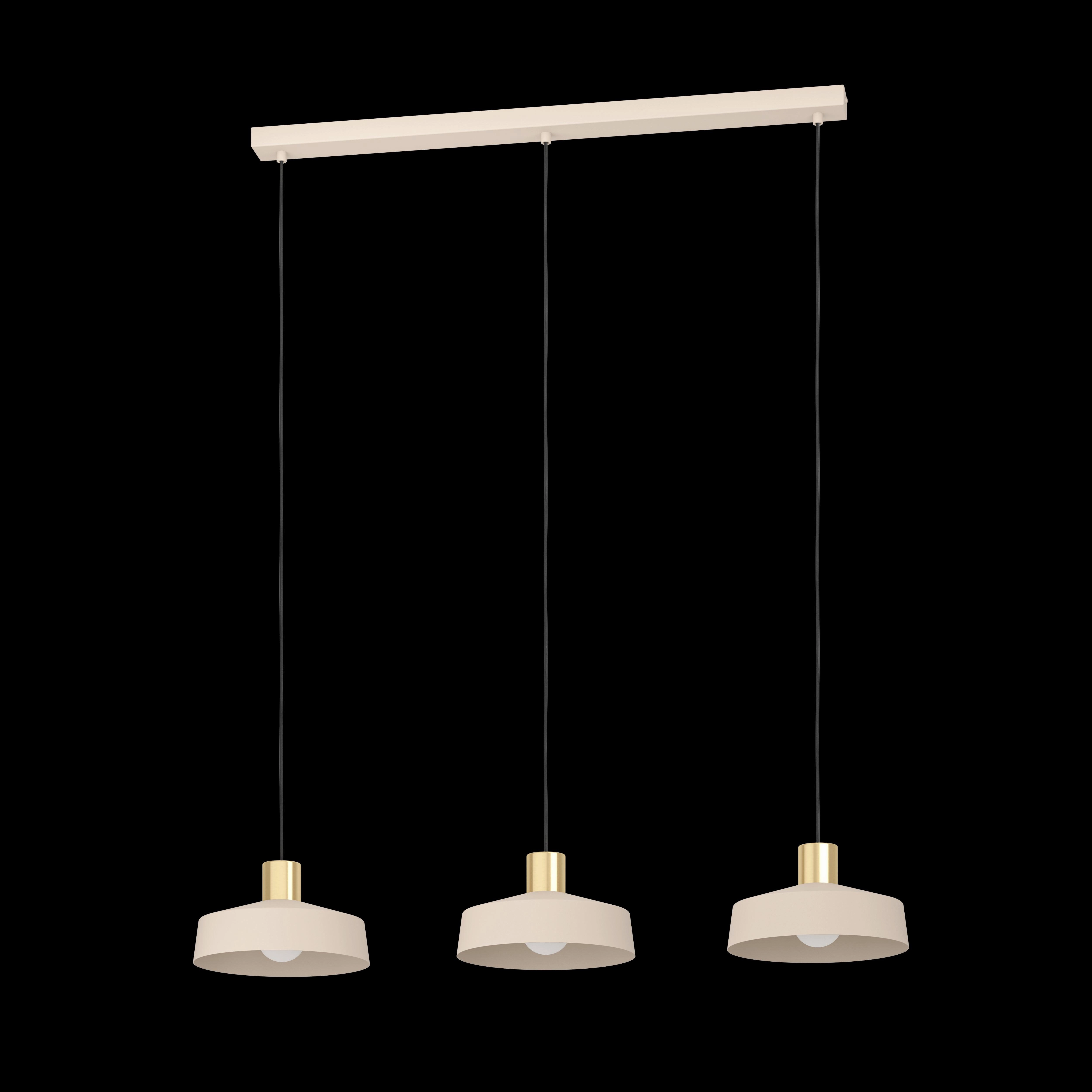 Eglo Valdiola 3 Light Round Sand & Brass Pendant