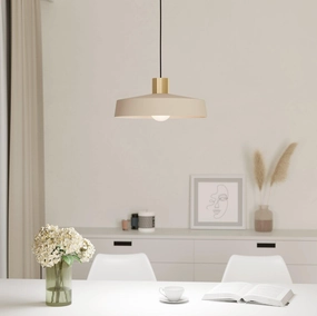 Eglo Valdiola Round Sand & Brass Ceiling Pendant flush mount ceiling fixture