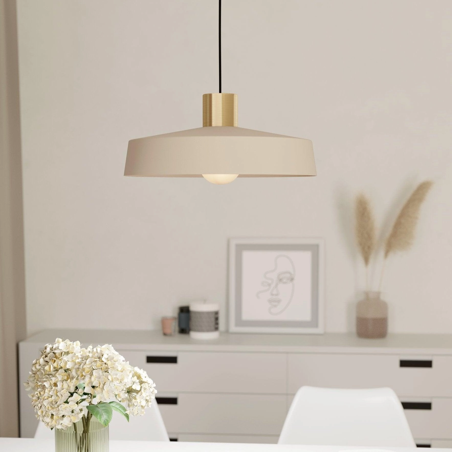 Eglo Valdiola Round Sand & Brass Ceiling Pendant