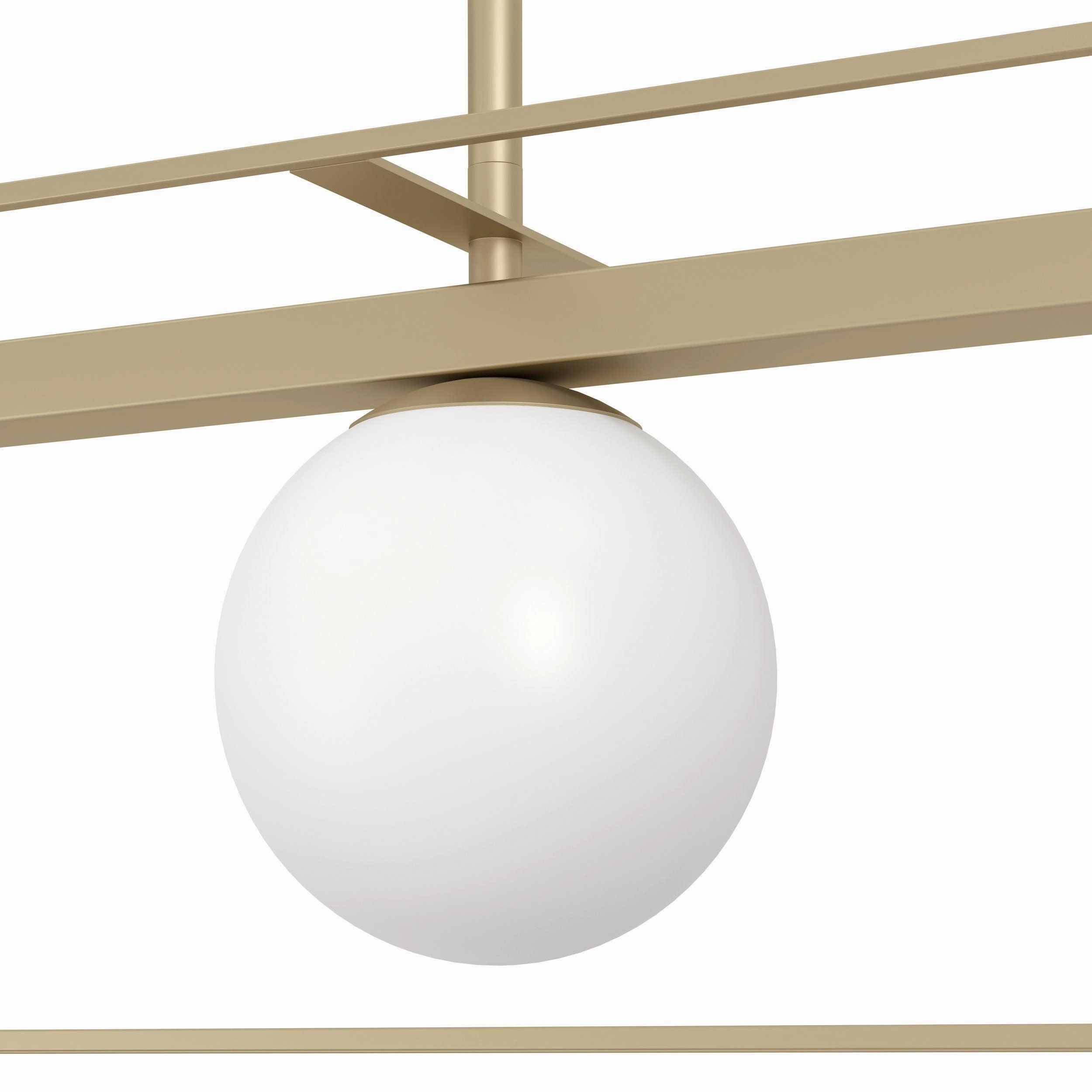 Eglo Vallaspra 4 Light Champagne Ceiling Pendant - Opal Glass Shades