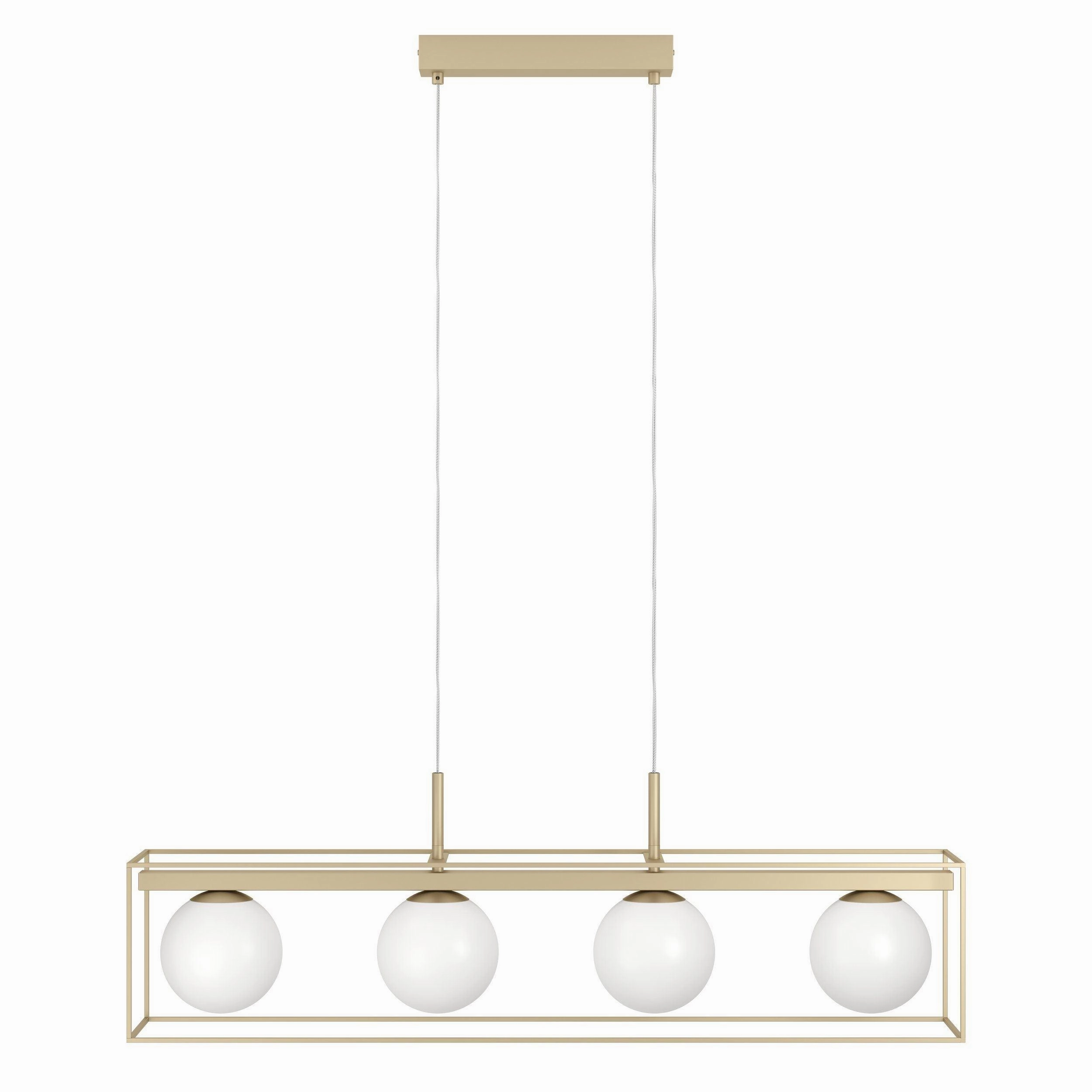 Eglo Vallaspra 4 Light Champagne Ceiling Pendant - Opal Glass Shades