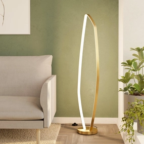 Eglo Vallerosa Brass LED Modern Floor Lamp creative lampshade design