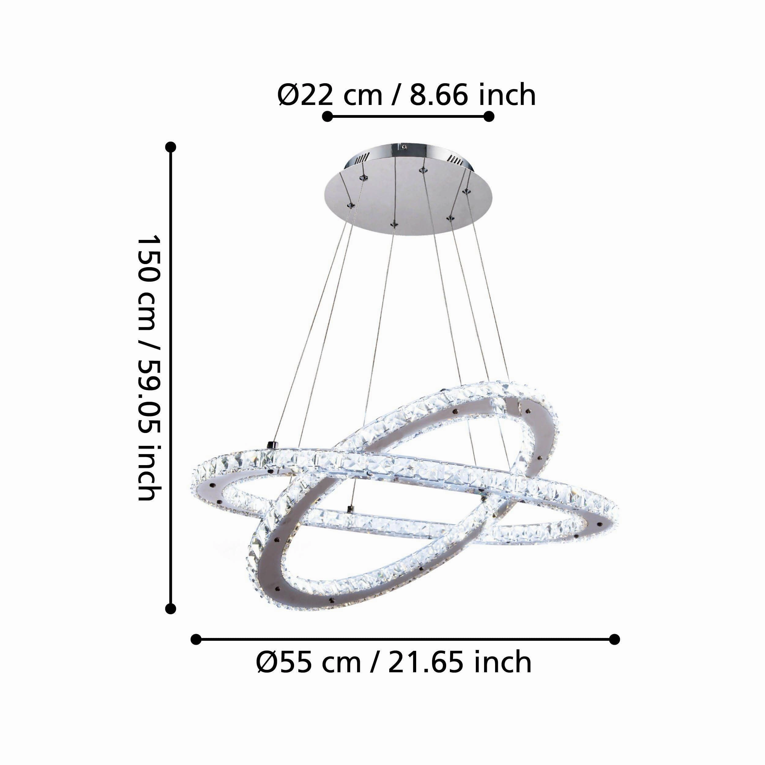 Eglo Varrazo LED Chrome & Glass Crystal Ceiling Pendant