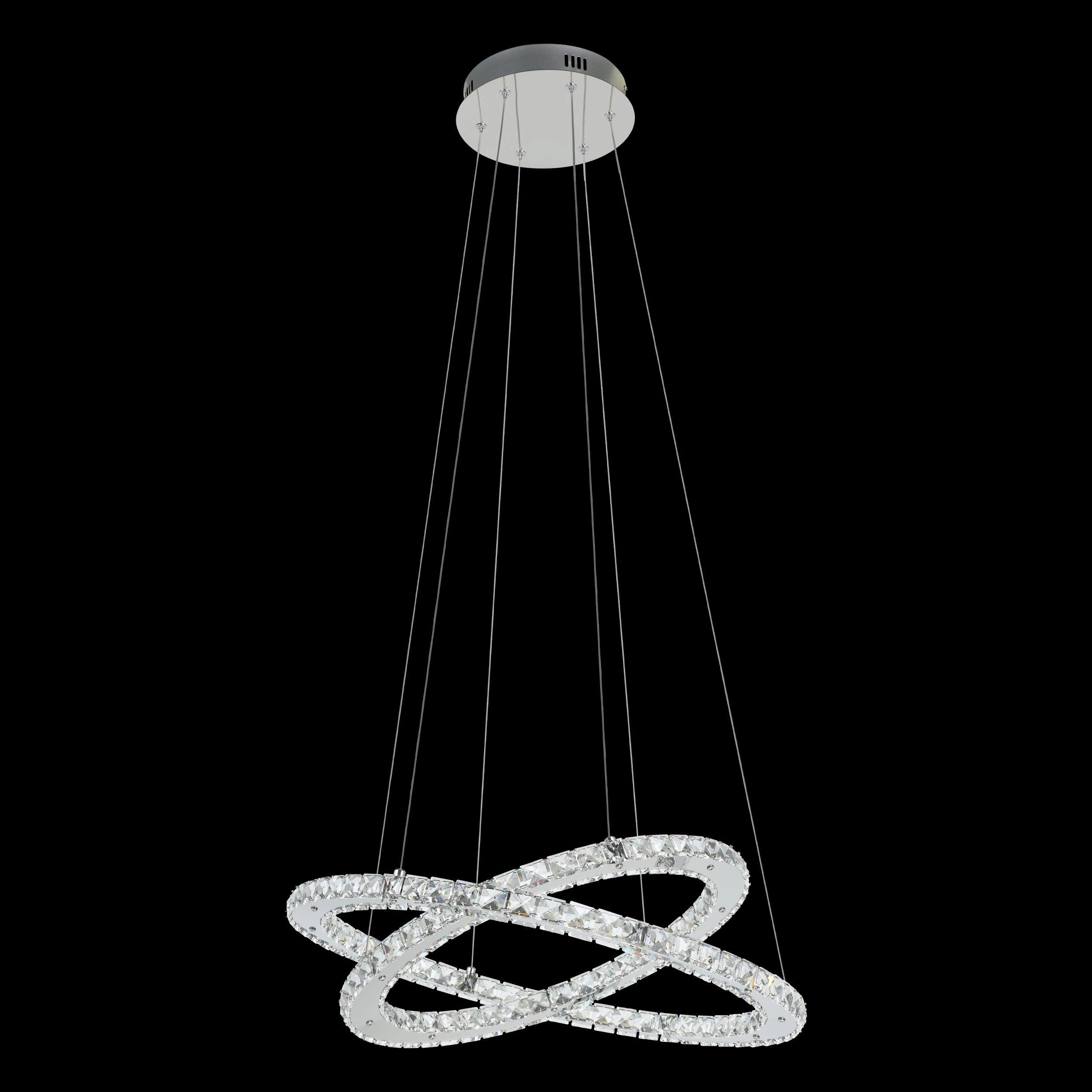 Eglo Varrazo LED Chrome & Glass Crystal Ceiling Pendant