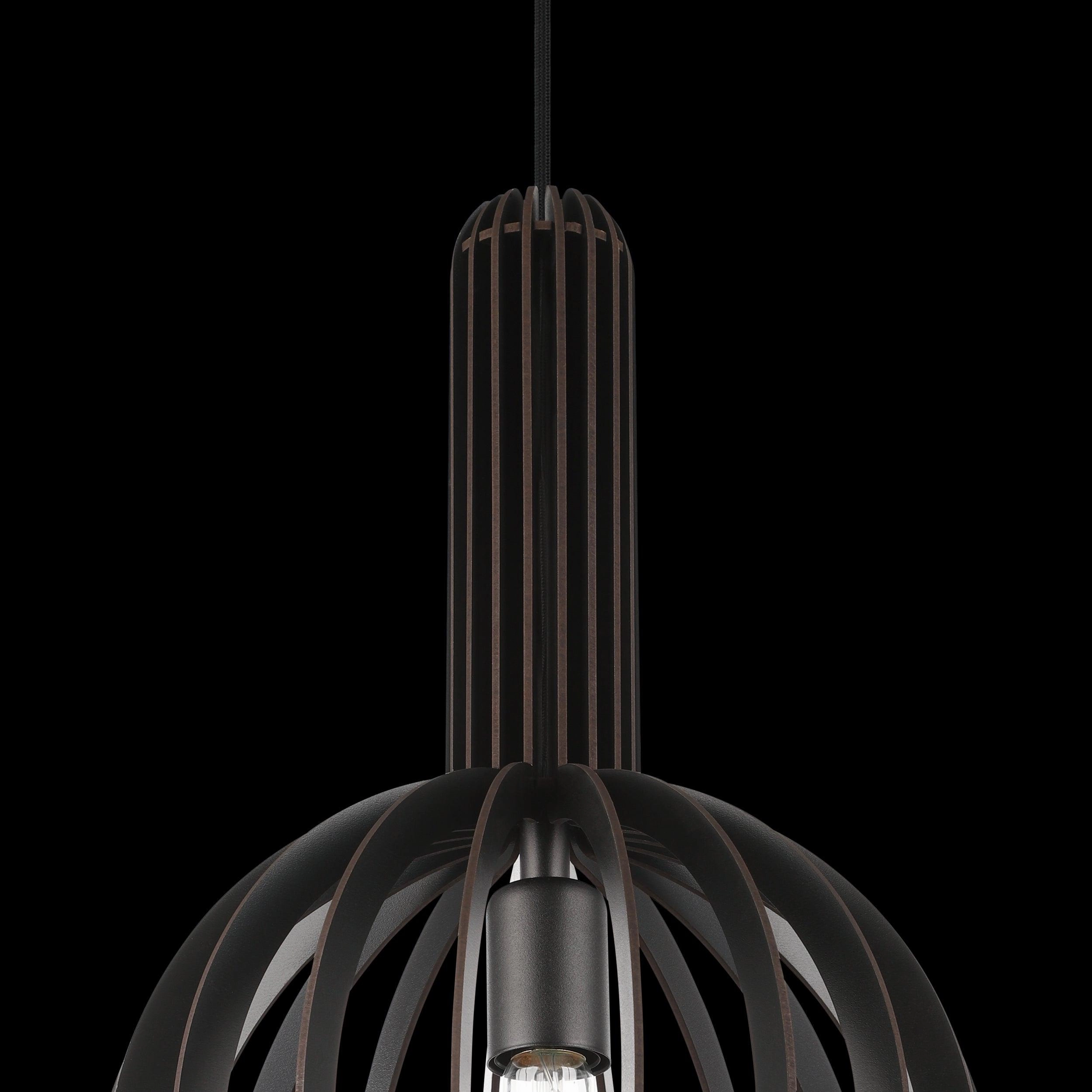 Eglo Velasco Spherical Black Wood Segment Pendant