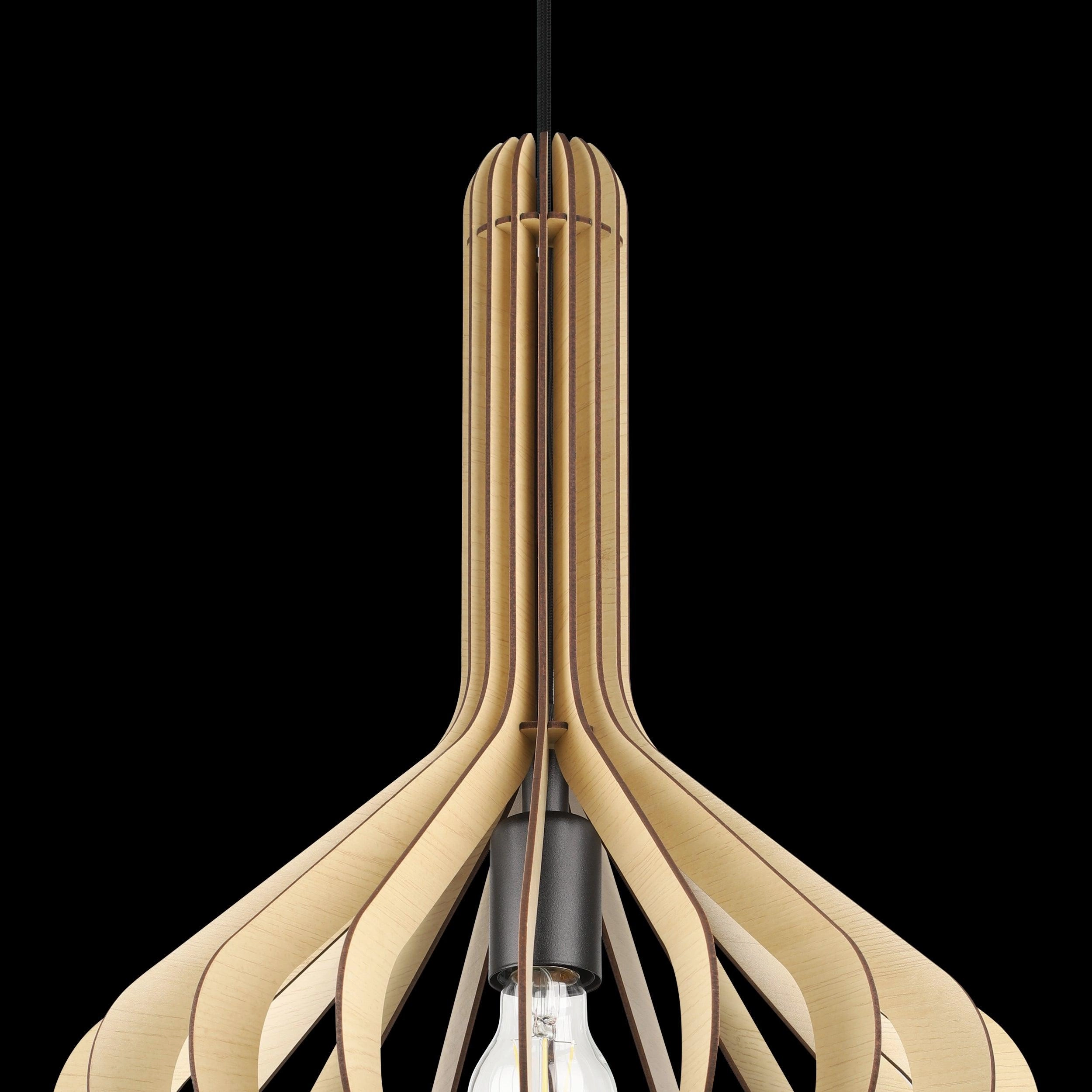 Eglo Velasco Spherical Light Wood Segment Pendant