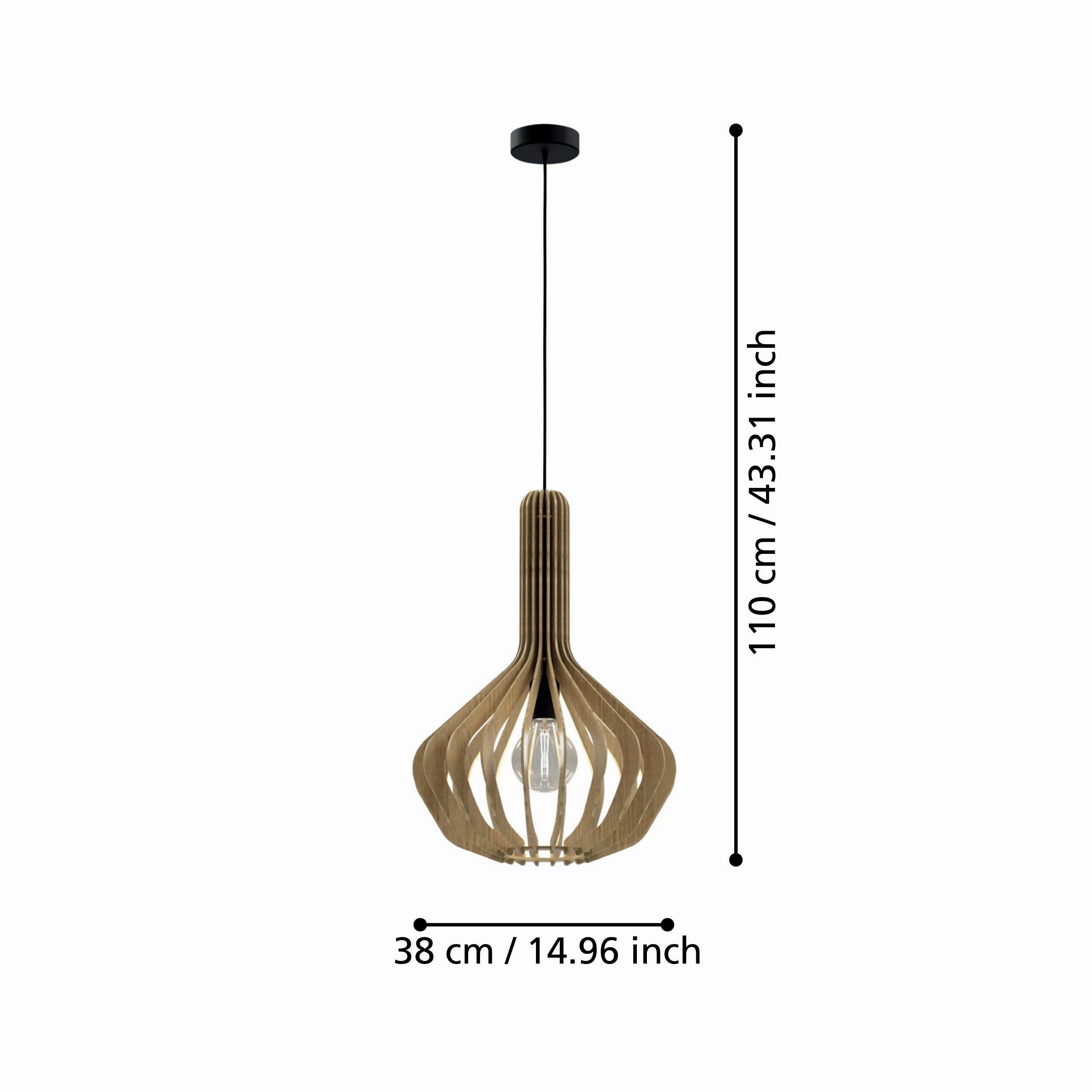 Eglo Velasco Spherical Light Wood Segment Pendant