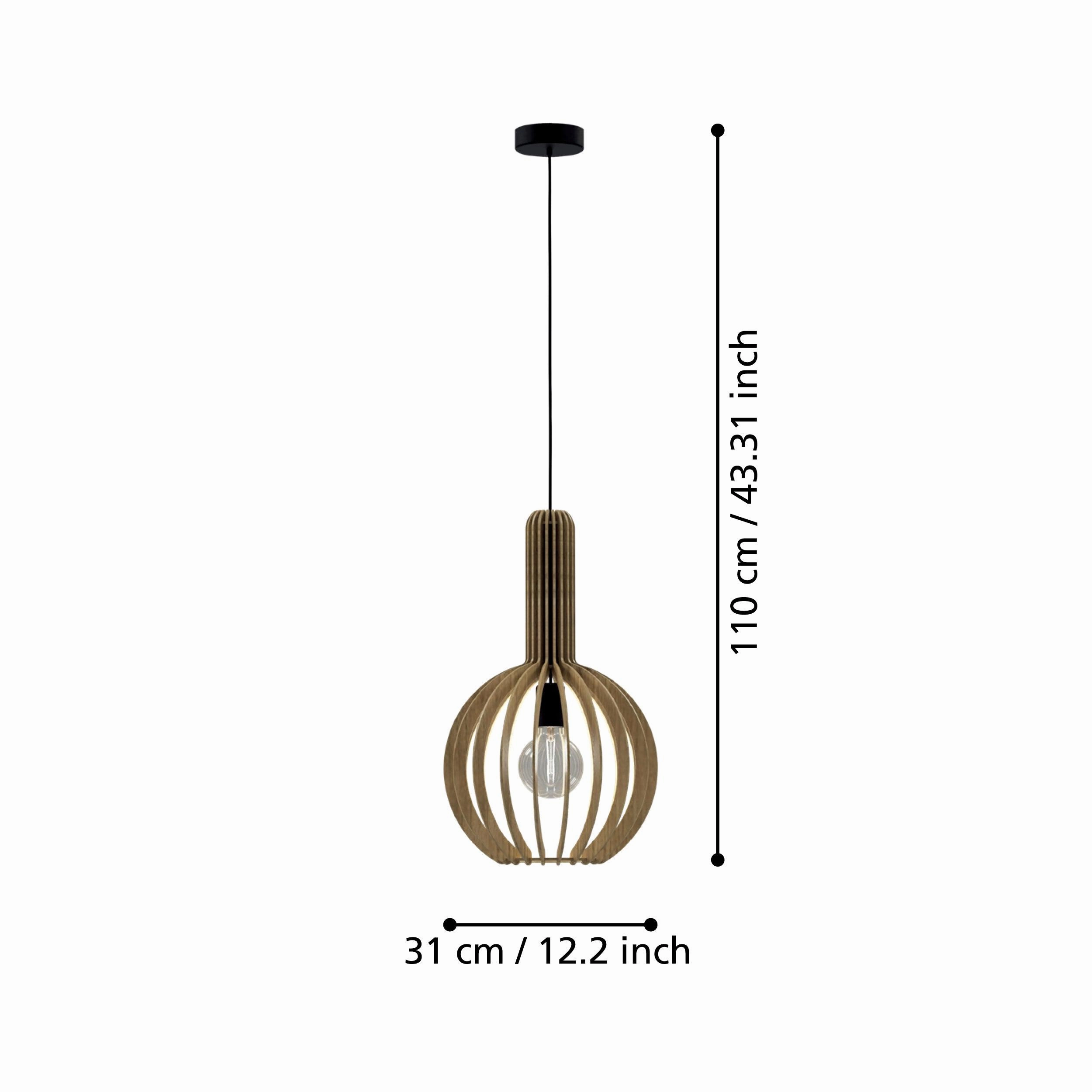 Eglo Velasco Spherical Wood Segment Ceiling Pendant