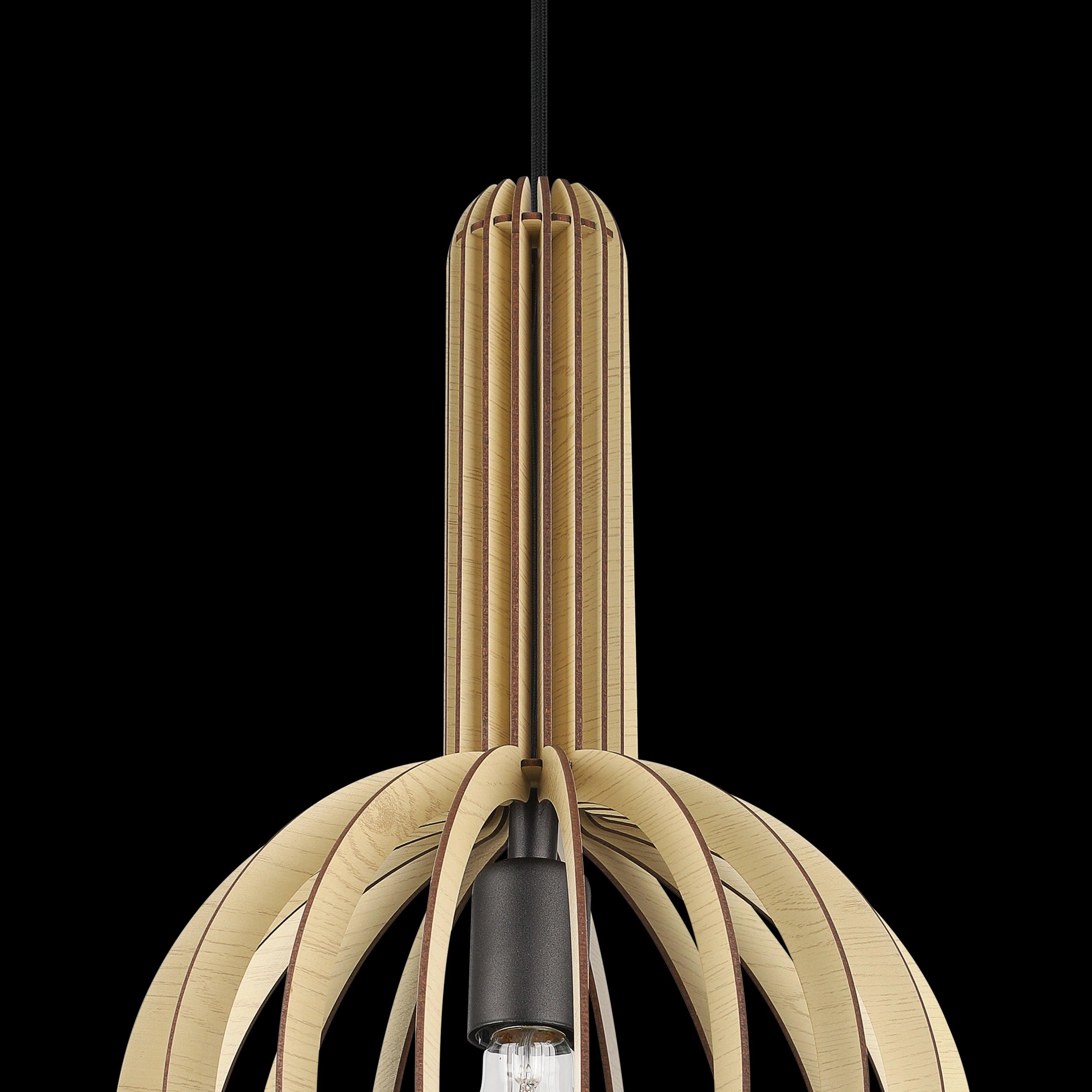 Eglo Velasco Spherical Wood Segment Ceiling Pendant
