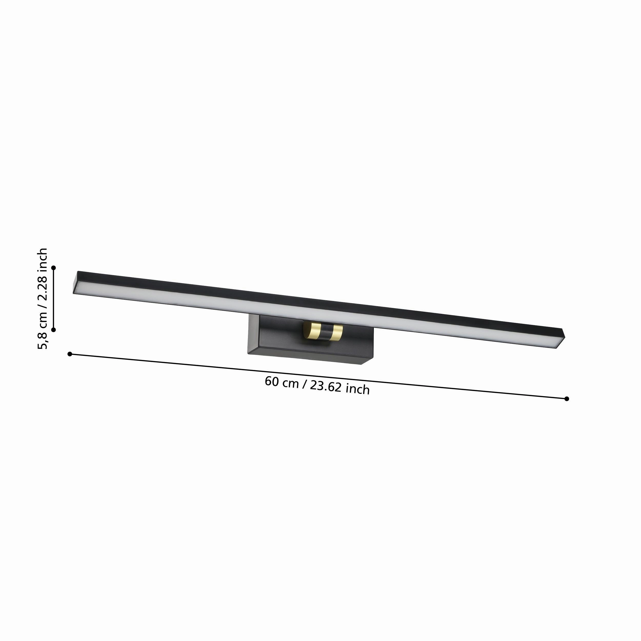 Eglo Verdello IP44 Black LED Bathroom Wall / Mirror Light - 60cm