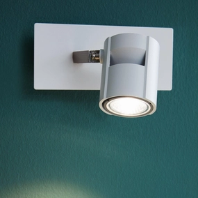 Eglo Vergiano White Wall Spotlight tall arc lamp for living room