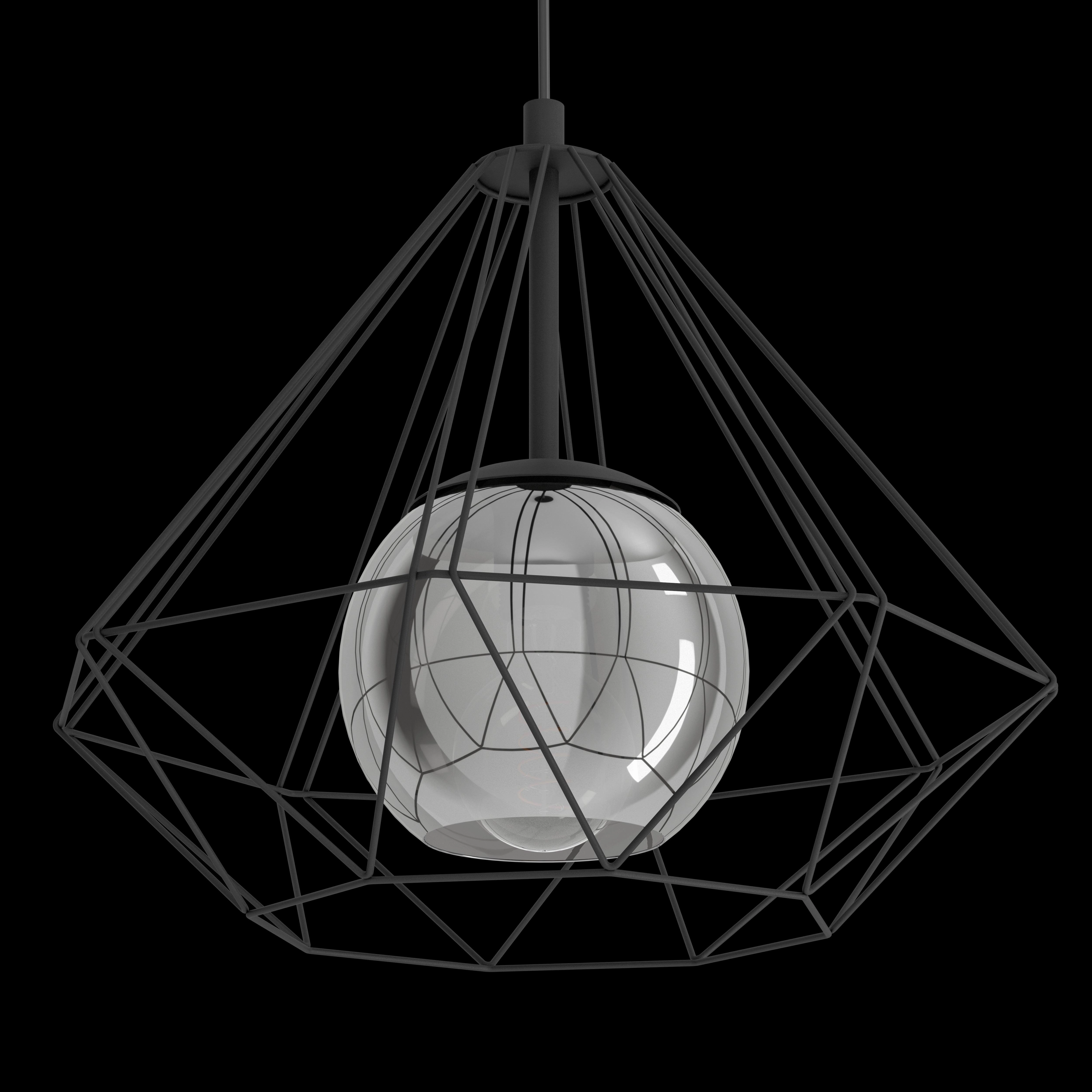 Eglo Vernham Black Diamond Shaped Wire Ceiling Pendant