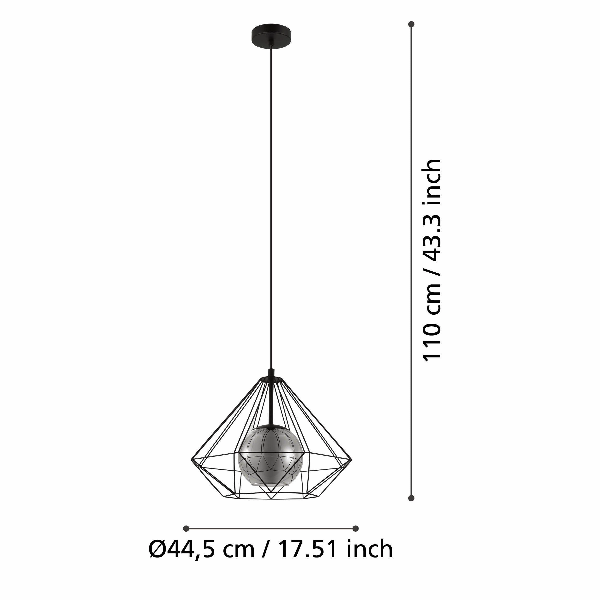 Eglo Vernham Black Diamond Shaped Wire Ceiling Pendant