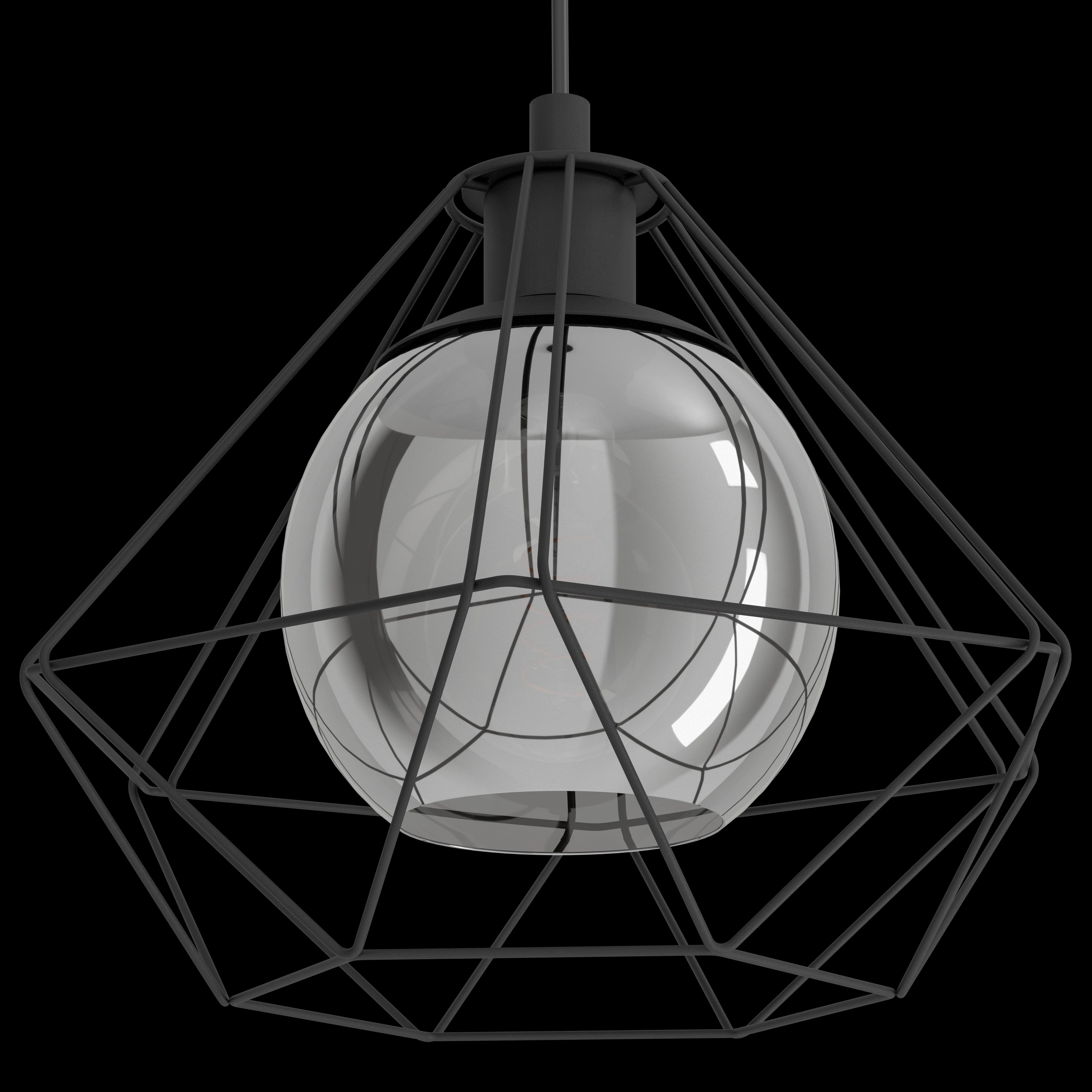 Eglo Vernham Black Diamond Shaped Wire Shade Pendant