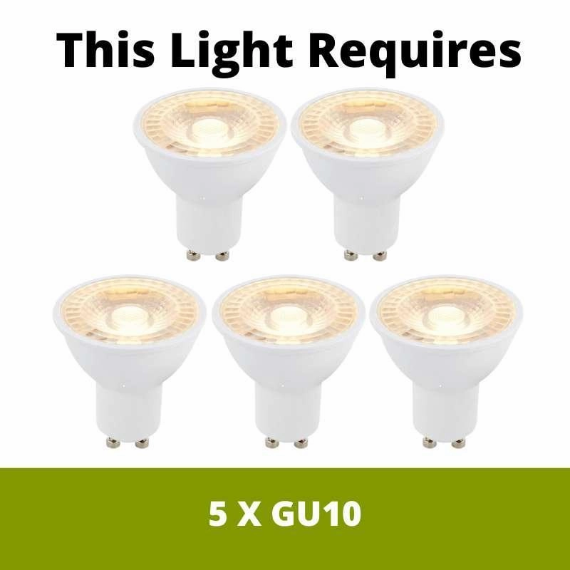 Eglo Vilanova 5 Light Chrome & White Glass Track Lighting System
