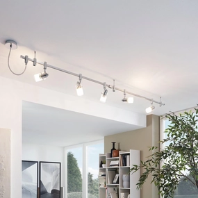 Eglo Vilanova 5 Light Chrome & White Glass Track Lighting System weatherproof garden light