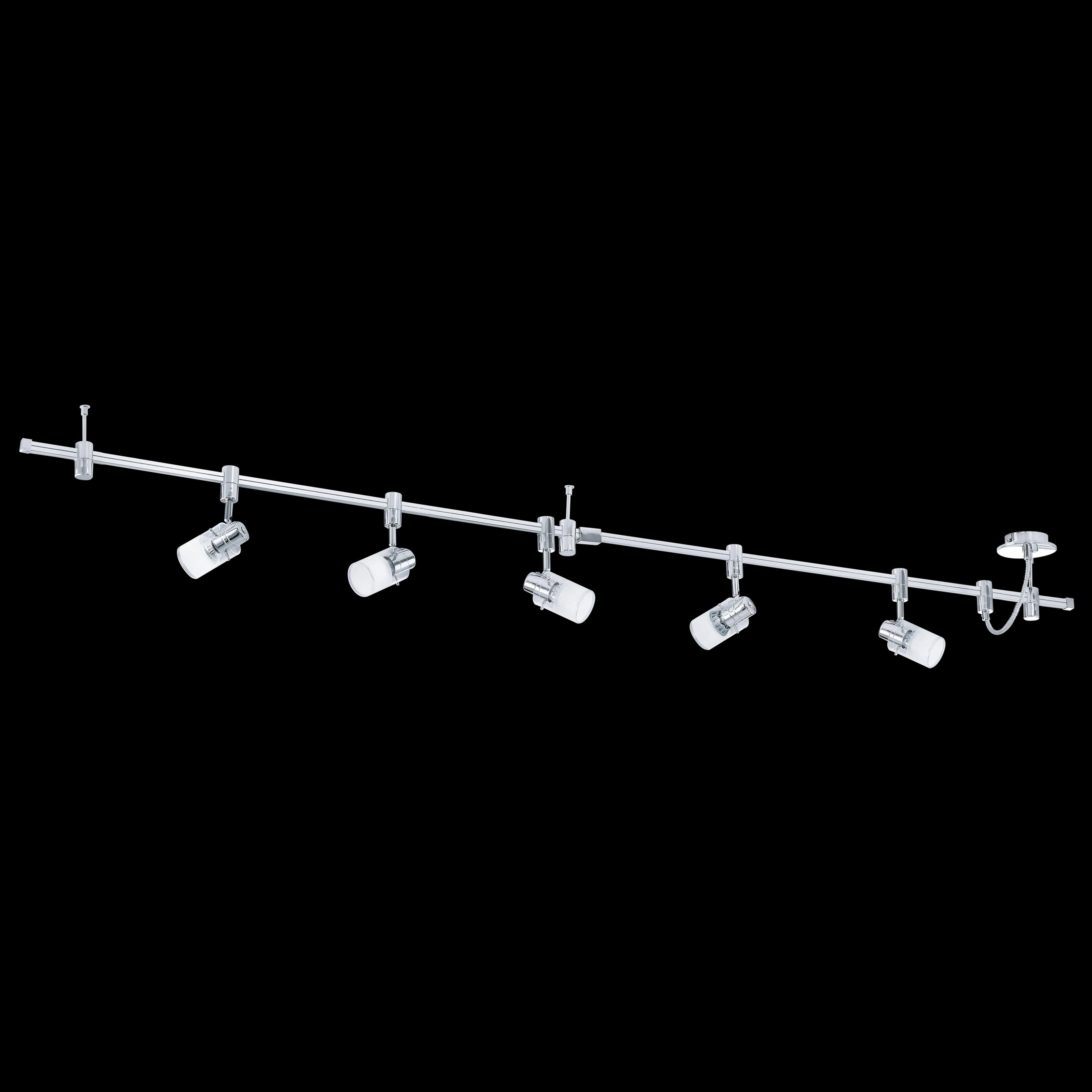 Eglo Vilanova 5 Light Chrome & White Glass Track Lighting System