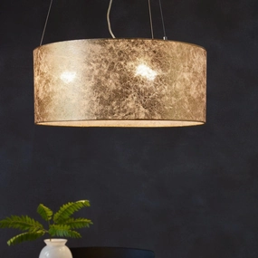Eglo Viserbella Gold Leaf & Champagne Fabric Ceiling Pendant - 53cm sleek LED ceiling lamp
