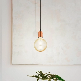 Eglo Yorth Copper Hanging Ceiling Pendant flush mount ceiling fixture
