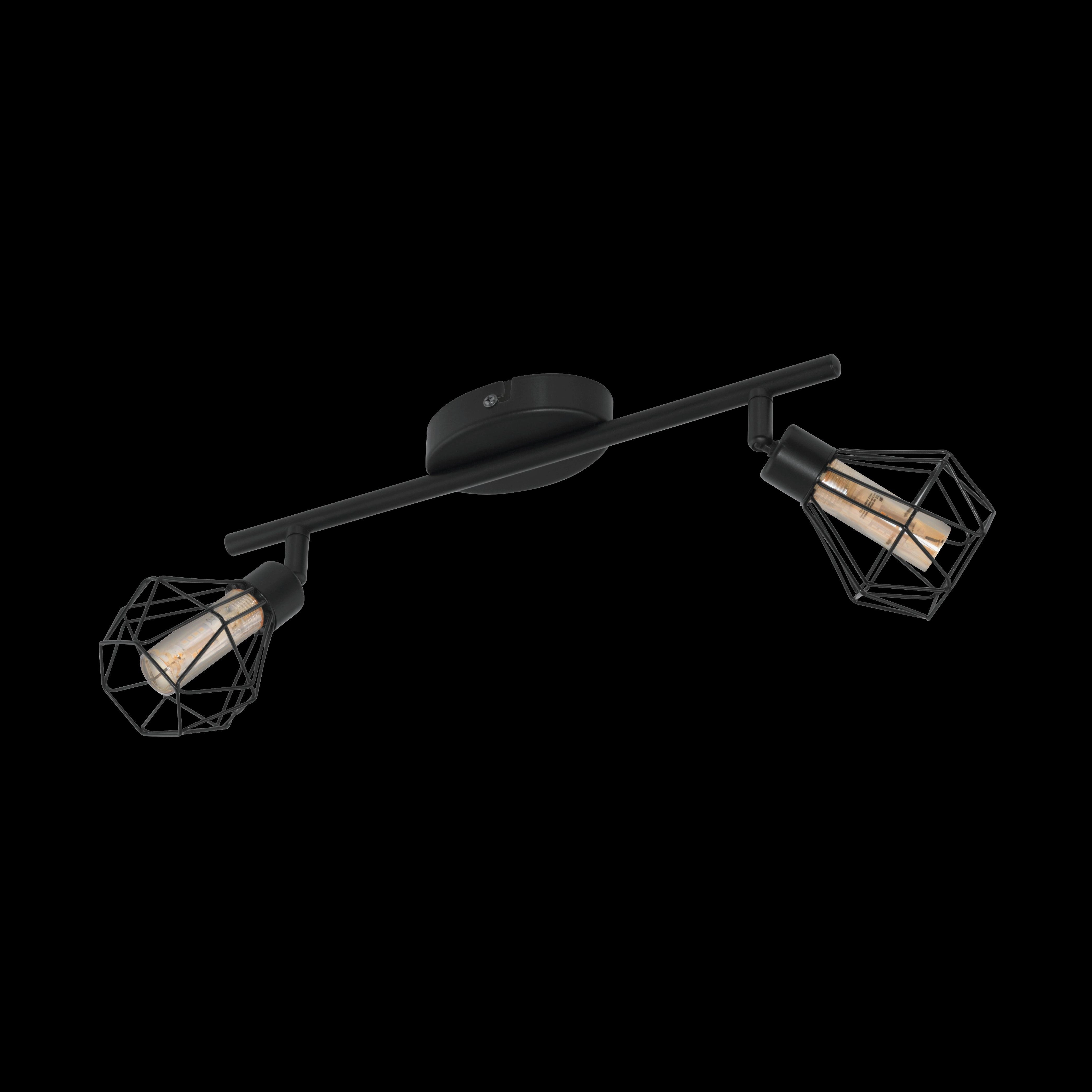 Eglo Zapata 1 Black Wire Caged 2 Light Spotlight