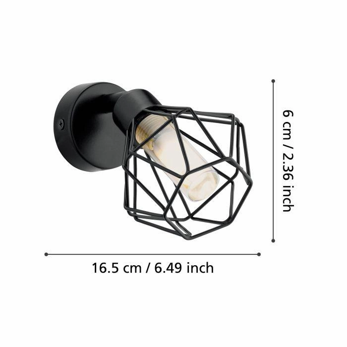 Eglo Zapata 1 Black Wire Caged Spotlight