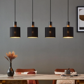 Eglo Zaragoza 4 Light Black & Gold Ceiling Pendant sleek LED ceiling lamp