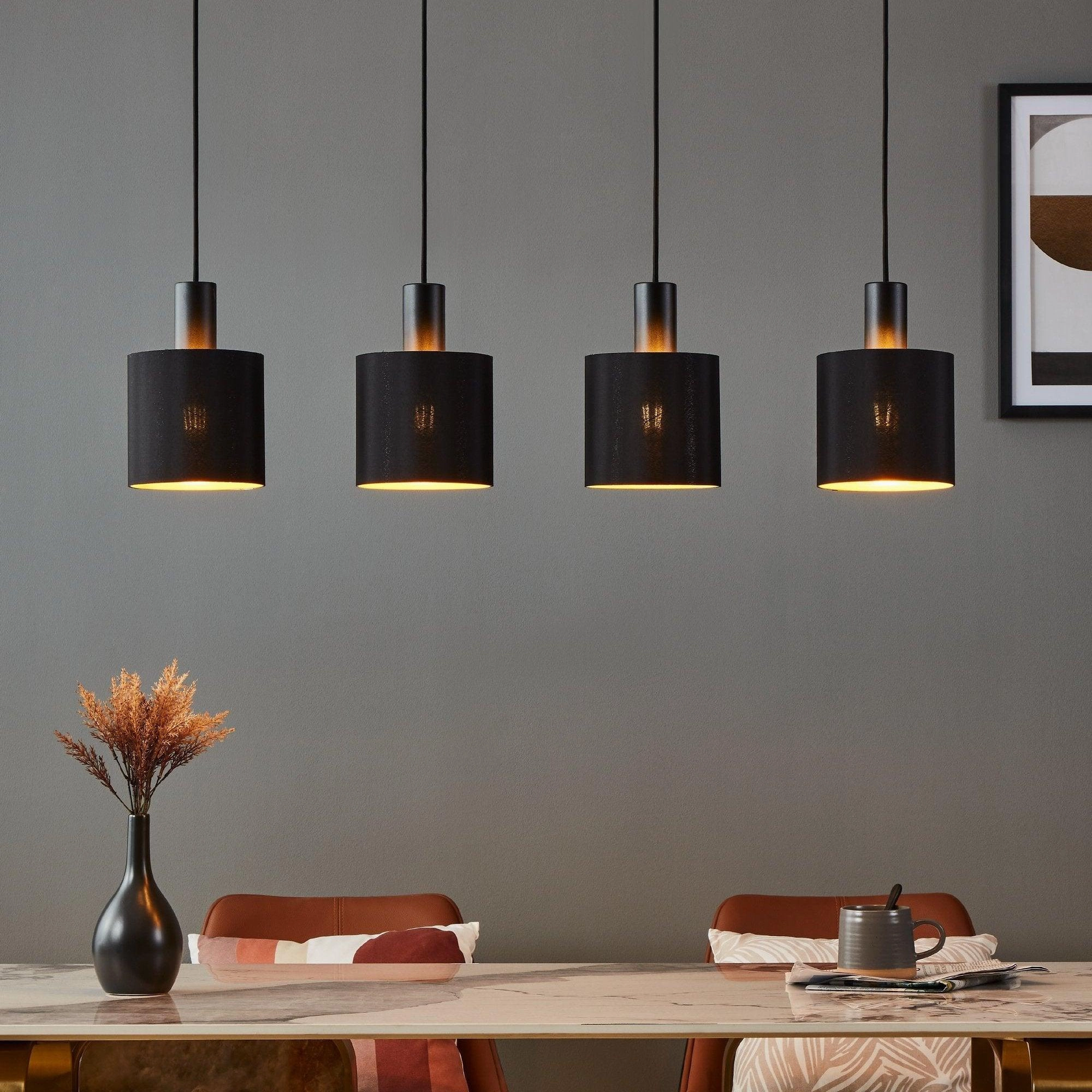 Eglo Zaragoza 4 Light Black & Gold Ceiling Pendant sleek LED ceiling lamp