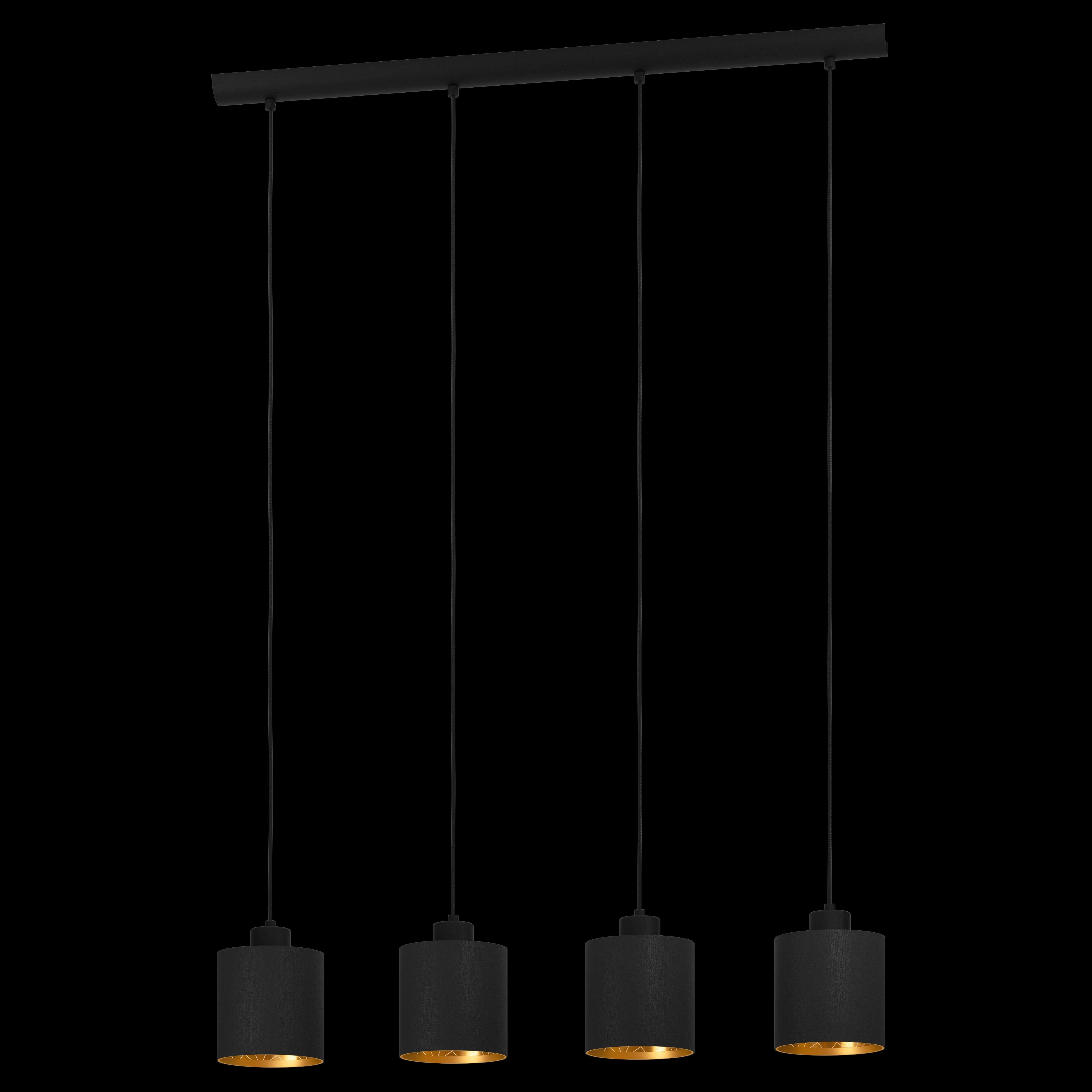 Eglo Zaragoza 4 Light Black & Gold Ceiling Pendant