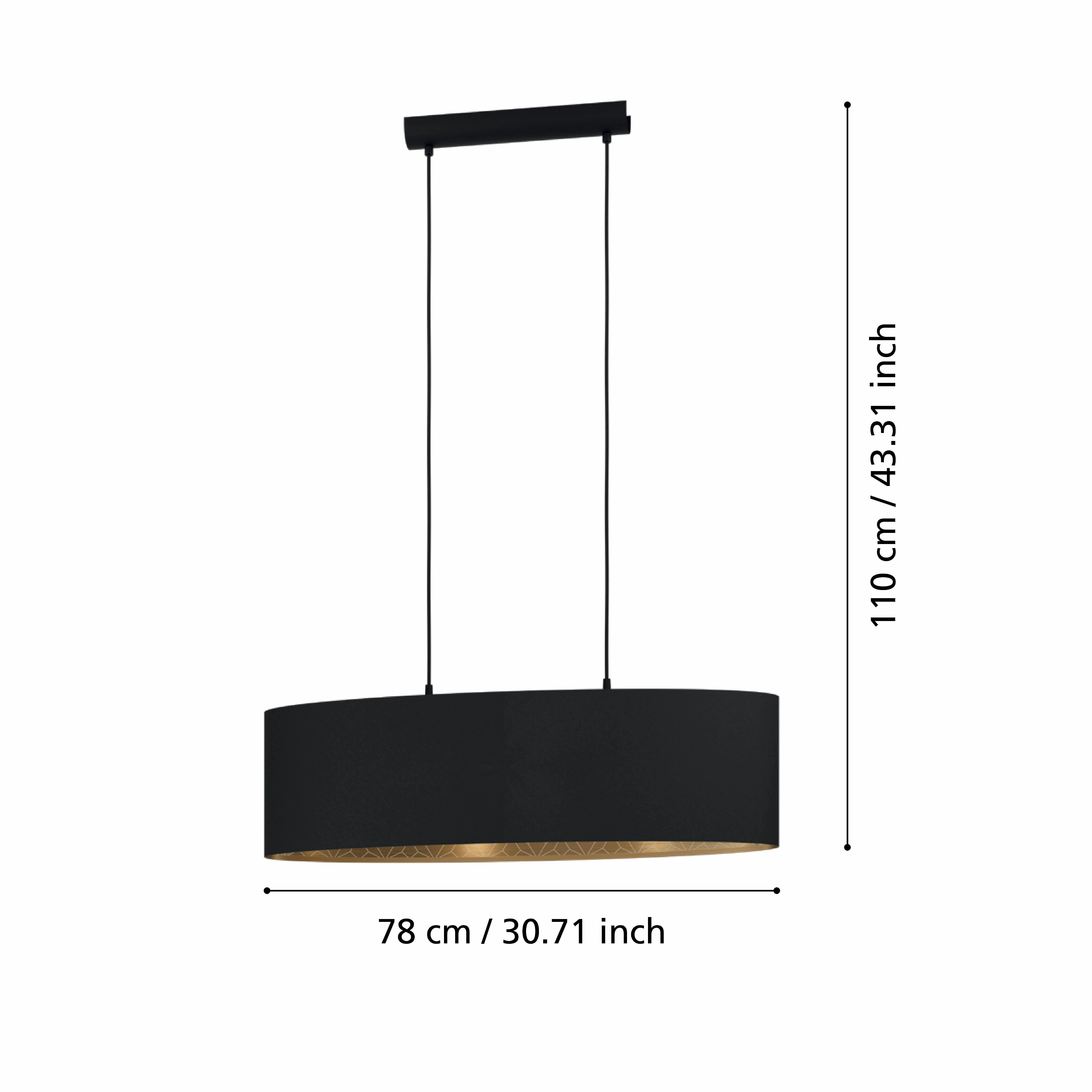 Eglo Zaragoza Black & Gold Oval Fabric Pendant
