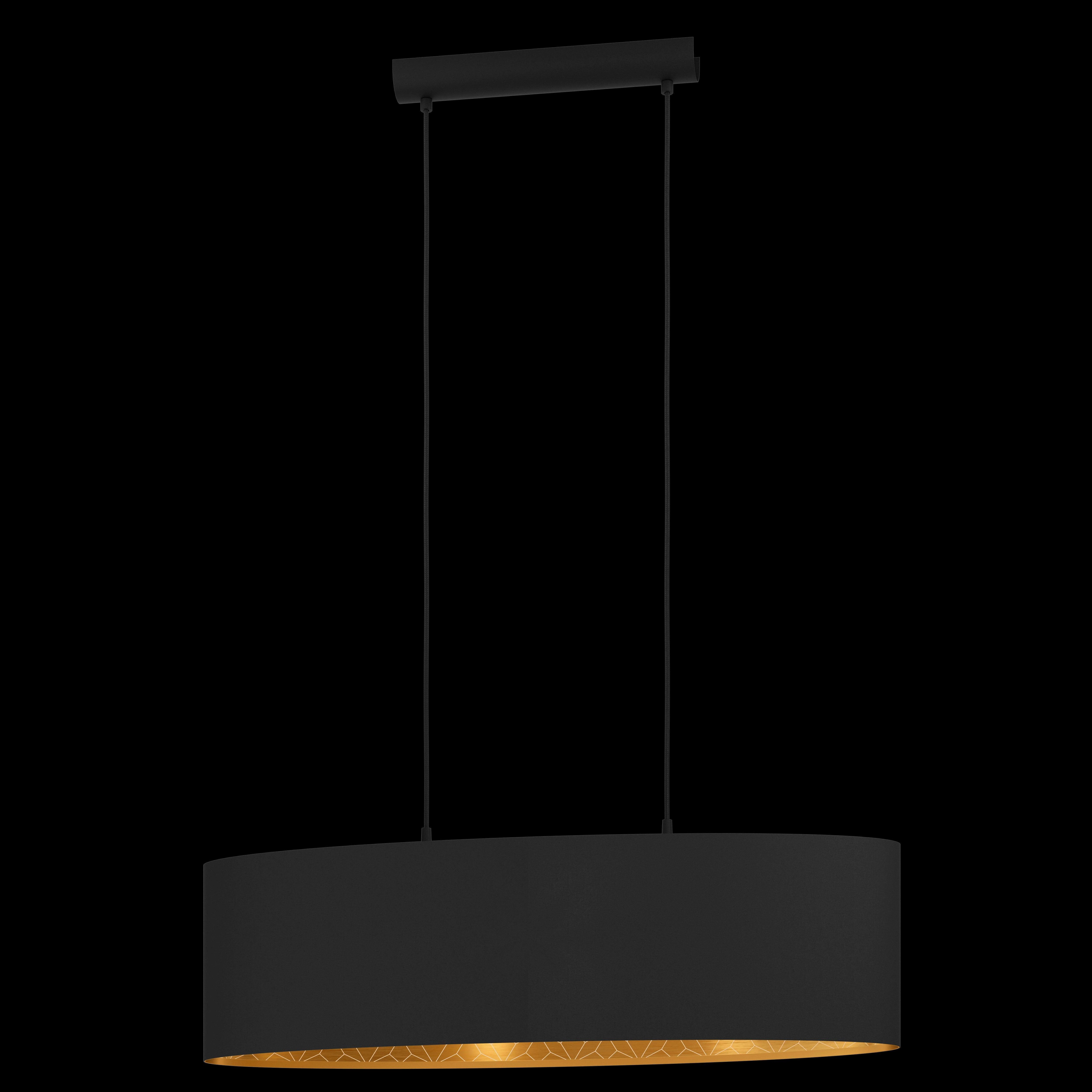 Eglo Zaragoza Black & Gold Oval Fabric Pendant