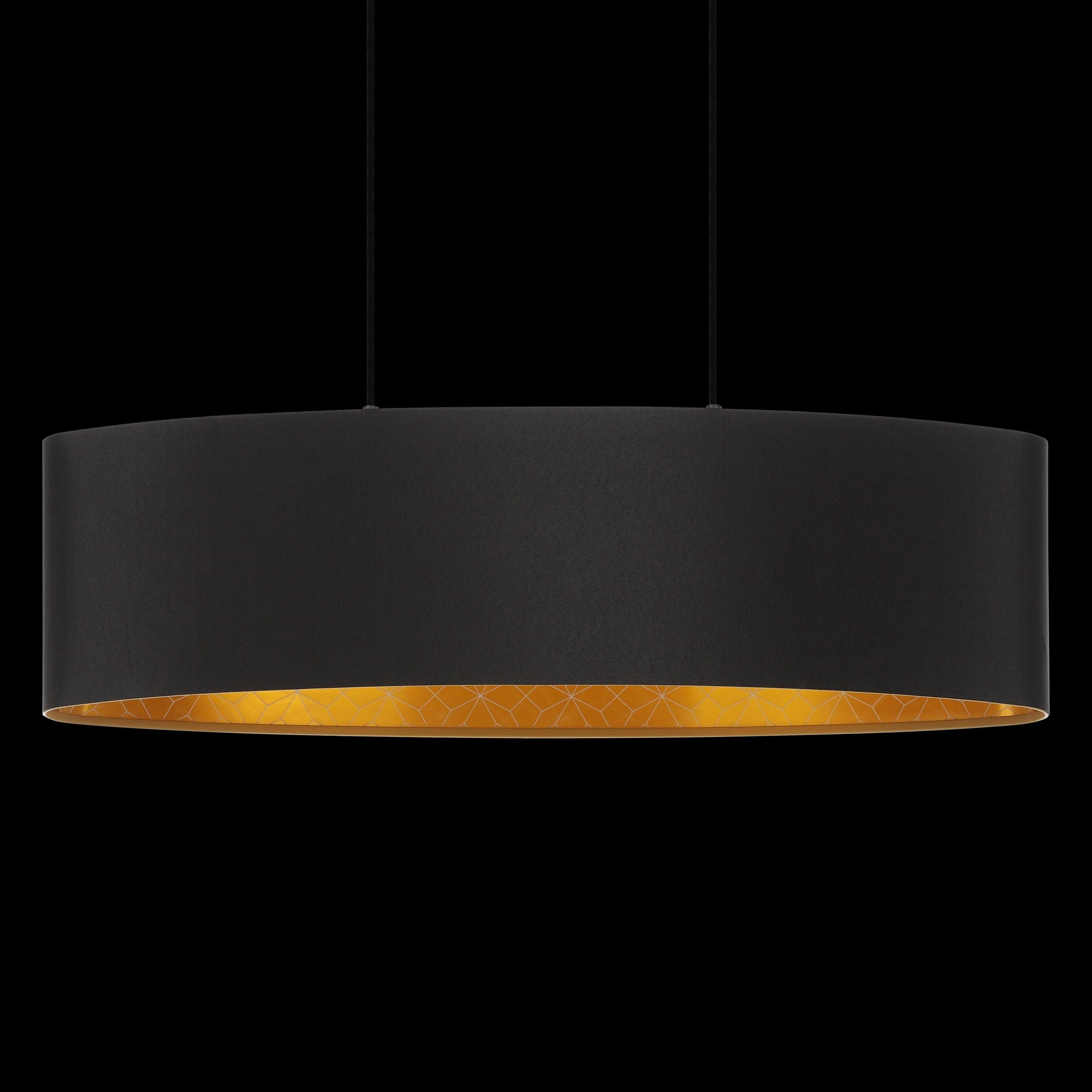 Eglo Zaragoza Black & Gold Oval Fabric Pendant