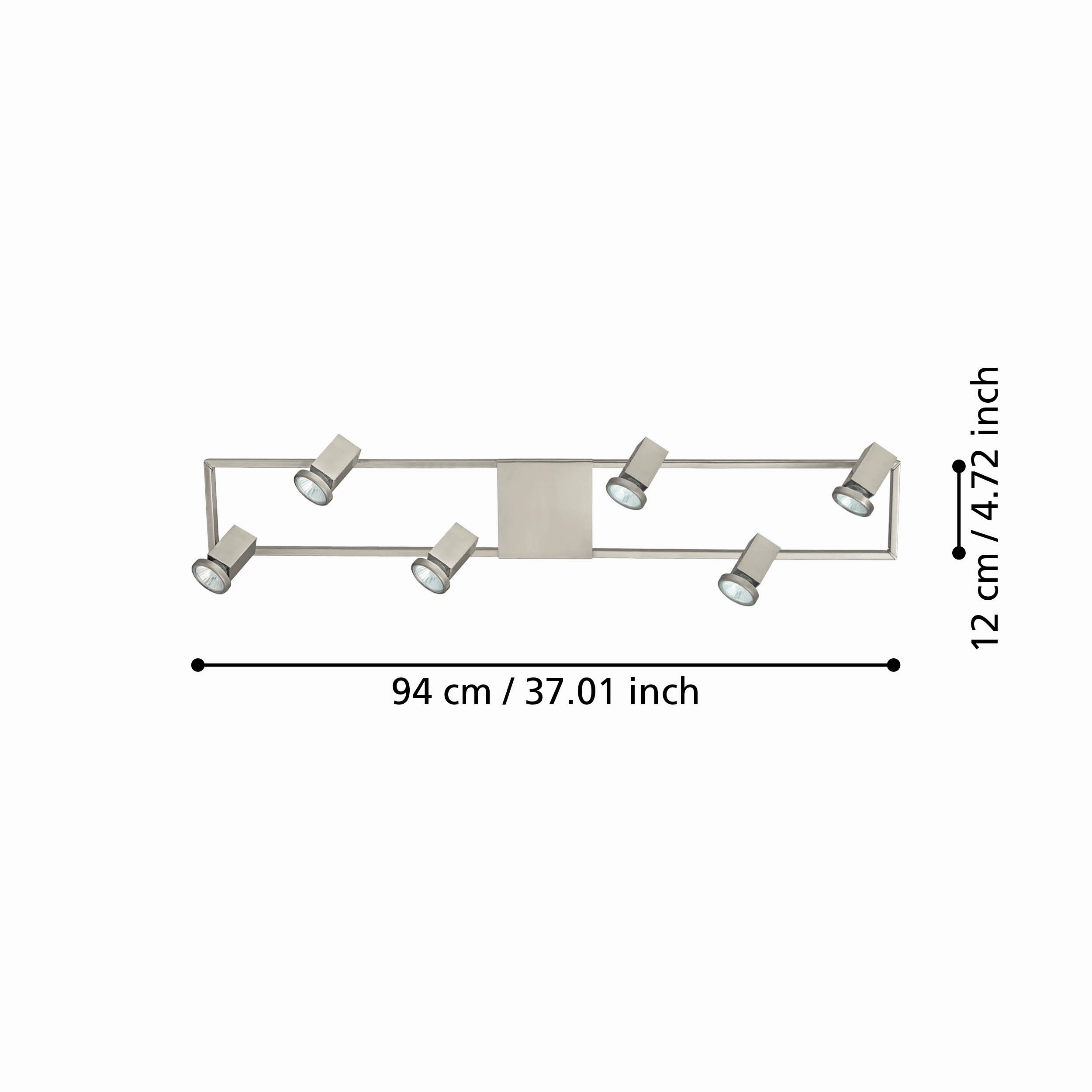 Eglo Zeraco Nickel 6 Light Bar Spotlight