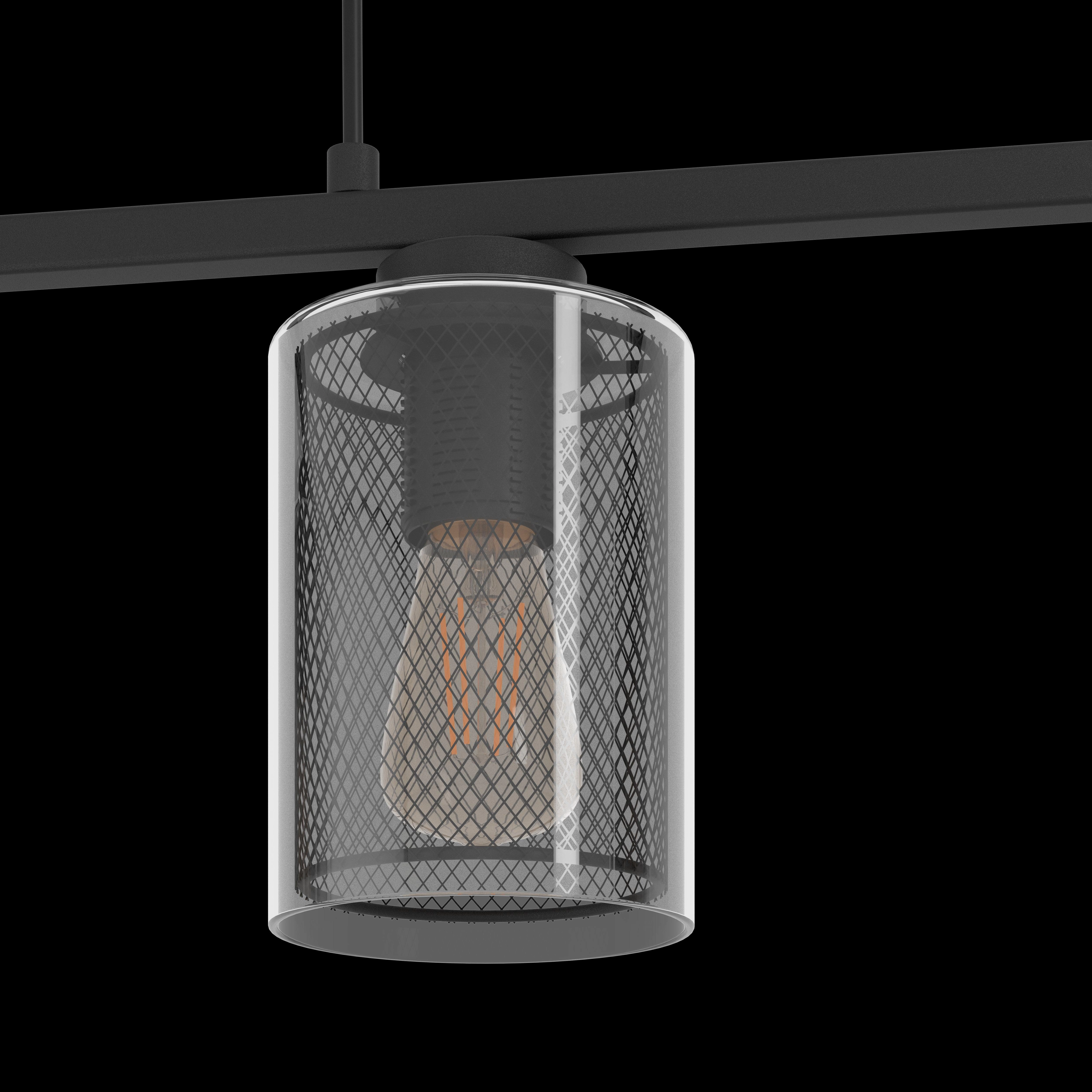 Eglo Zocabon 4 Light Black Metal & Glass Ceiling Pendant