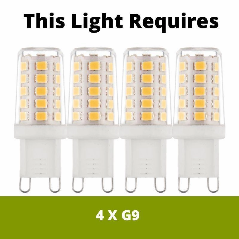 Eldorado 4 Light Brass Ceiling Semi Flush - Opal Glass Shades - Open Box